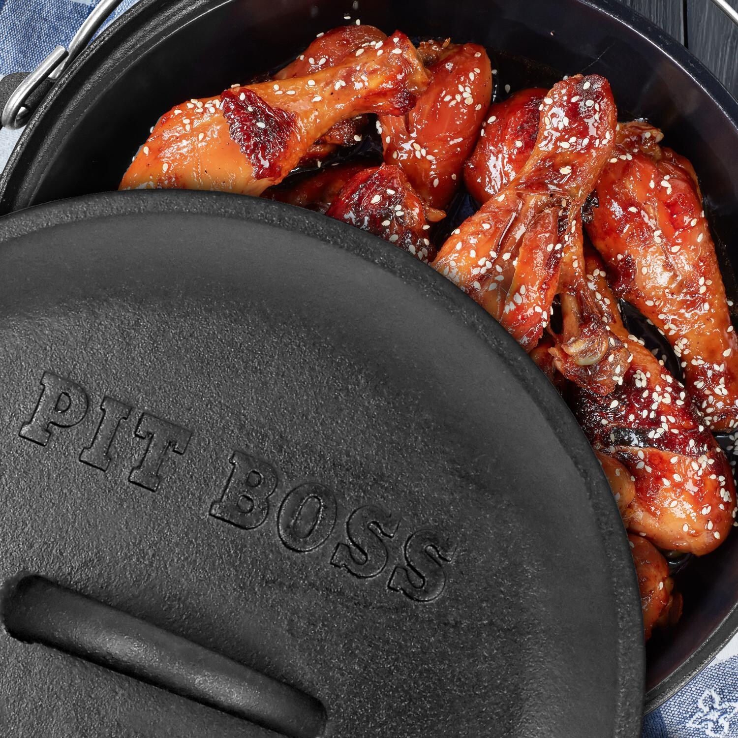 Pit Boss - 68013 - 12-Inch Pre-Seasoned Cast Iron Camp Oven w/ Lid - With Food thumbnail