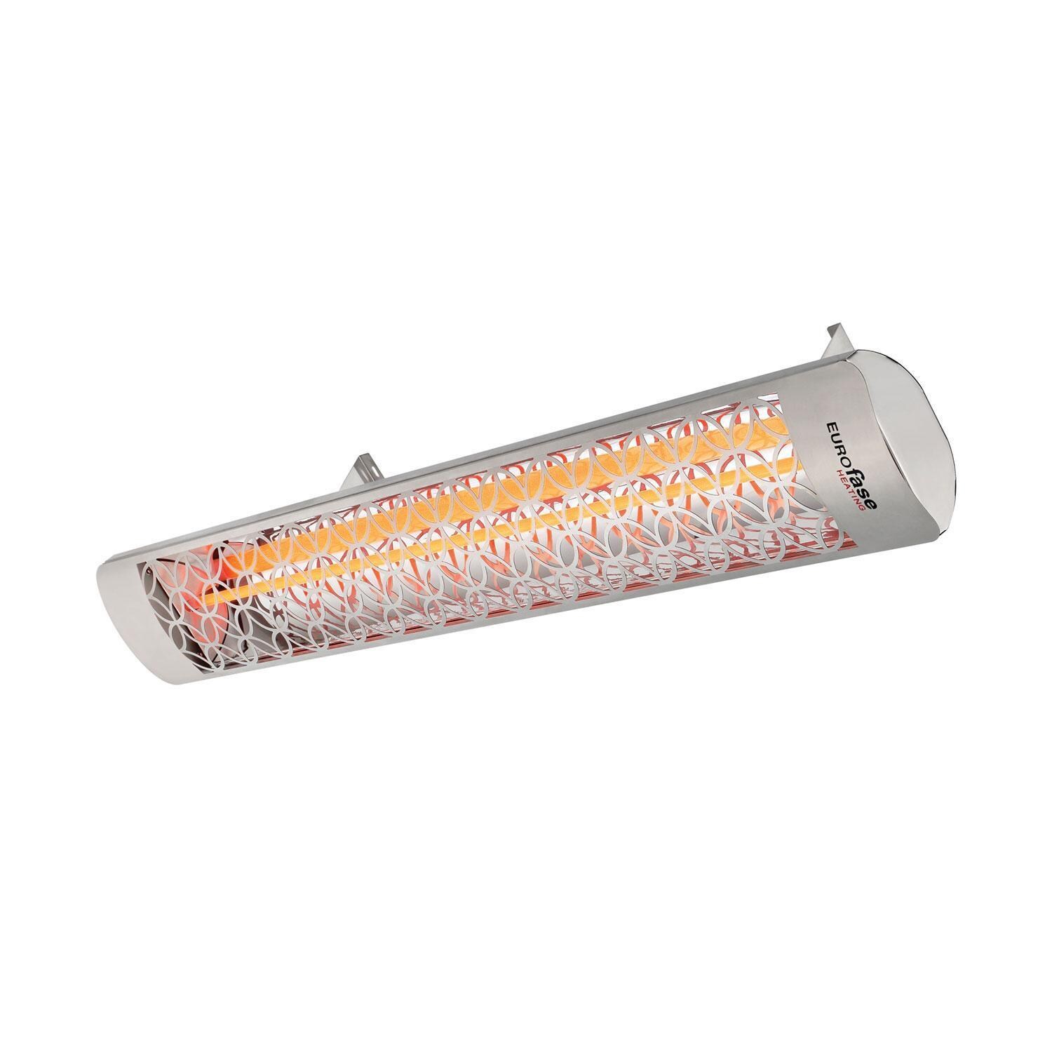 Eurofase EF30480S2 Clover Series 61 Inch 3000 Watt Single Element Marine Grade 480V Electric Patio Heater in Stainless Steel - On - Side View - White Background thumbnail