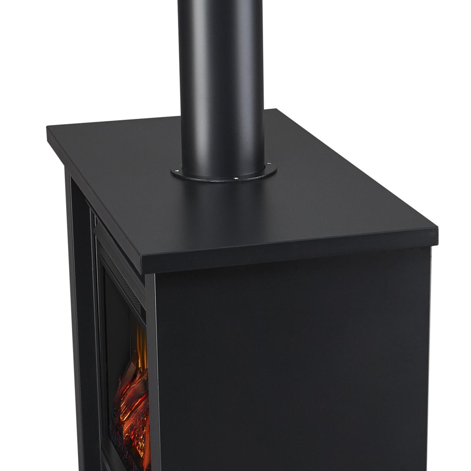 Real Flame 5005E-BK Hollis 32-Inch Electric Fireplace W/ Flue - Black - Side Detail thumbnail