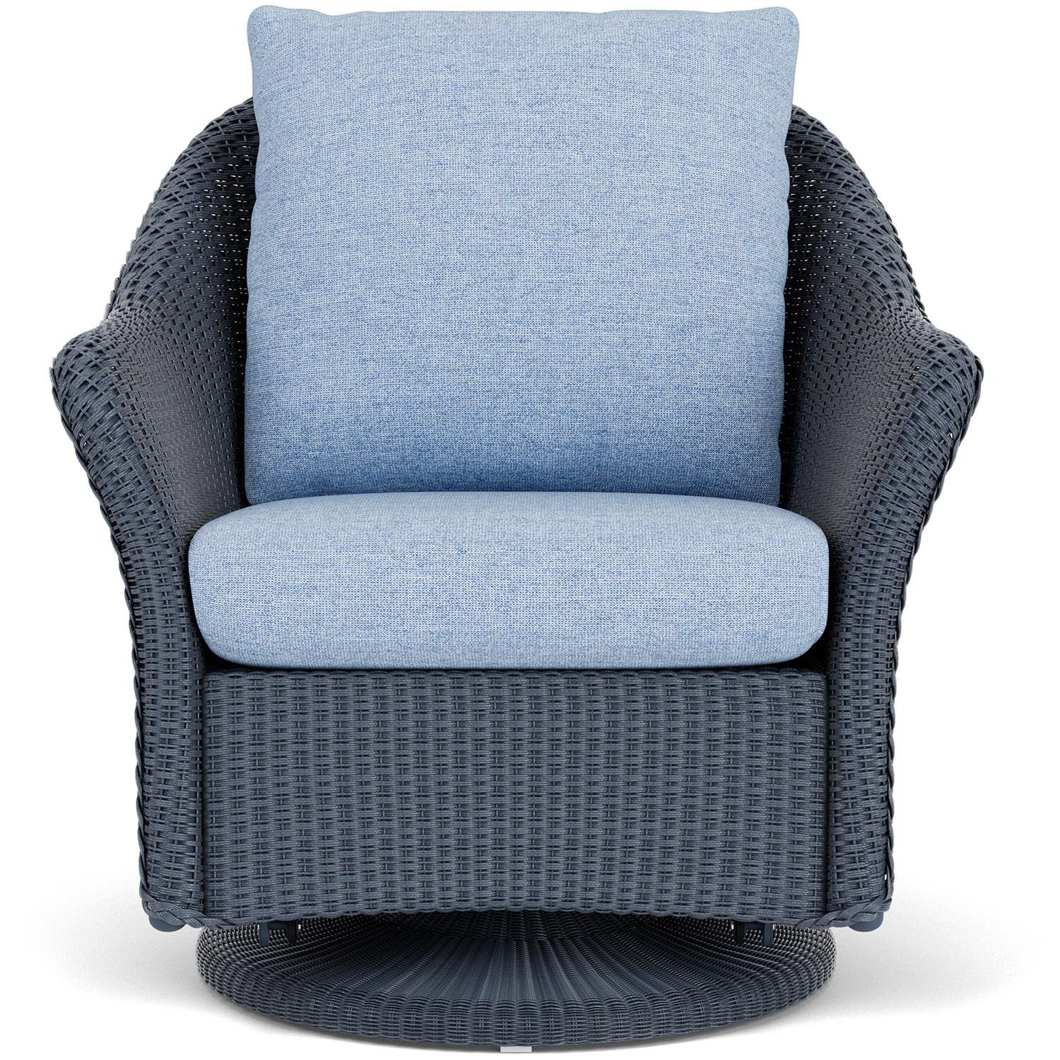 Lloyd Flanders Weekend Retreat Swivel Glider Lounge Chair in Denim Blue Finish W/ Demo Skyway Fabric thumbnail