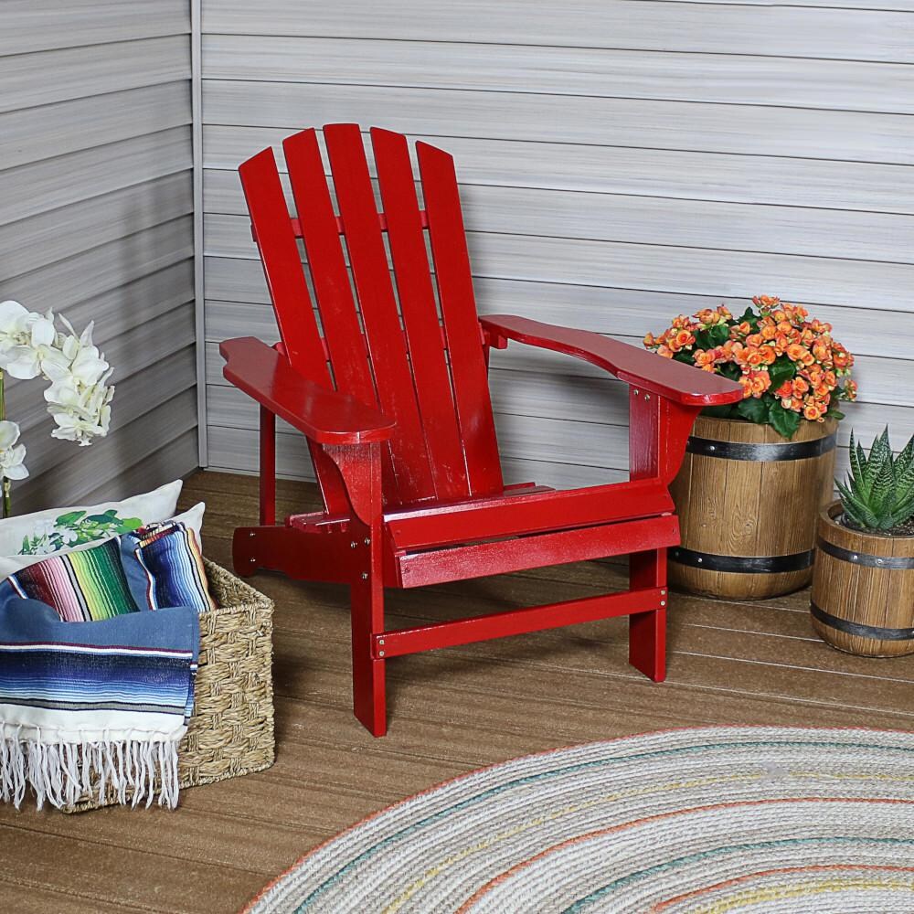 Sunnydaze Decor Coastal Bliss Wooden Adirondack Chair - Red - IEO-878 image