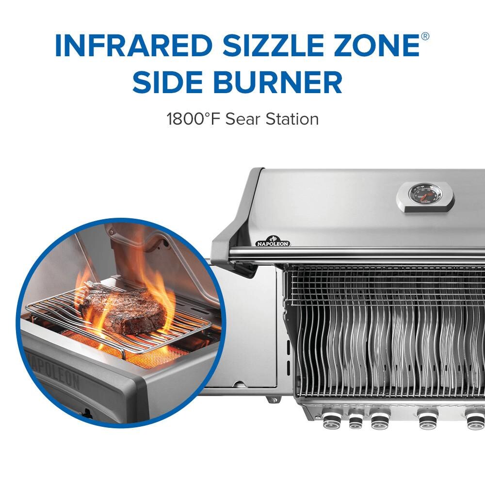 Napoleon RP625SIBNSS-2 Rogue PRO 625 Propane Gas Grill w/ Infrared Side Burner - Stainless Steel - Side Burner - Detail thumbnail