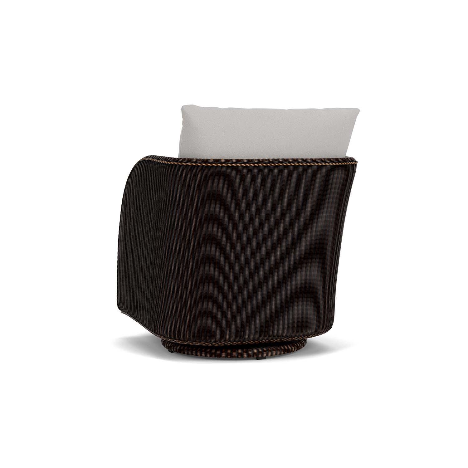 Lloyd Flanders Essence Swivel Glider Lounge Chair W/Tundra Dove Fabric - Mink Finish - Back Left thumbnail