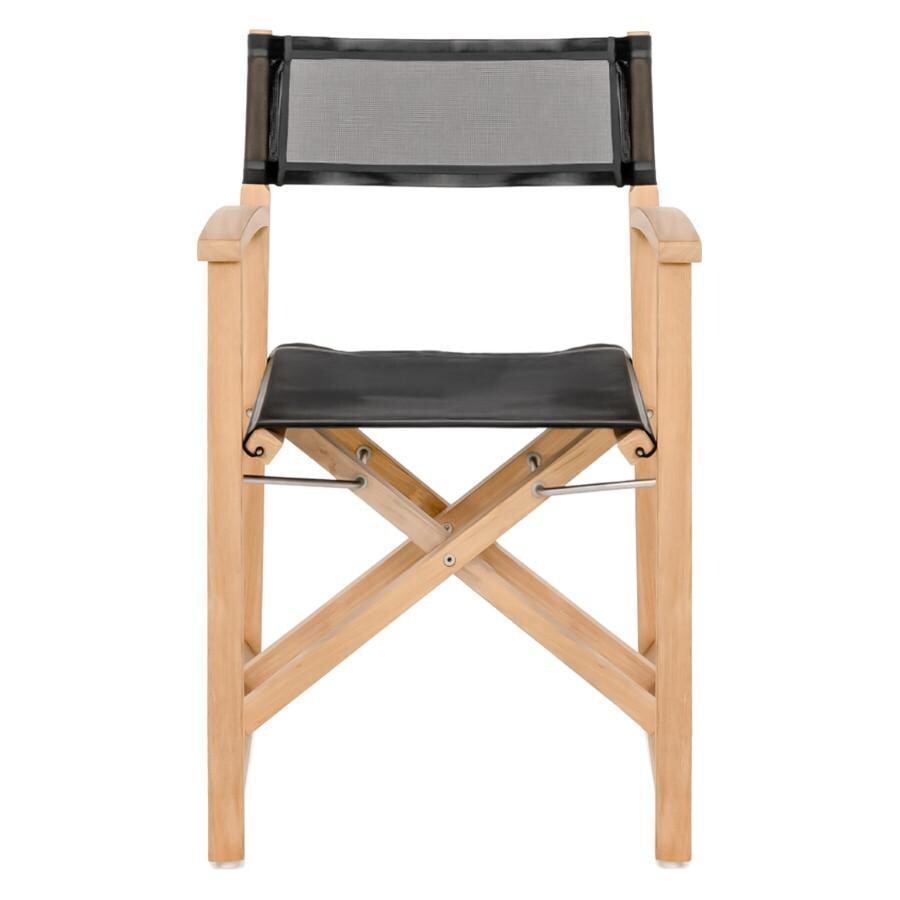 Teak + Table Monday Teak Patio Director Chair W/Black Sling - White Background thumbnail