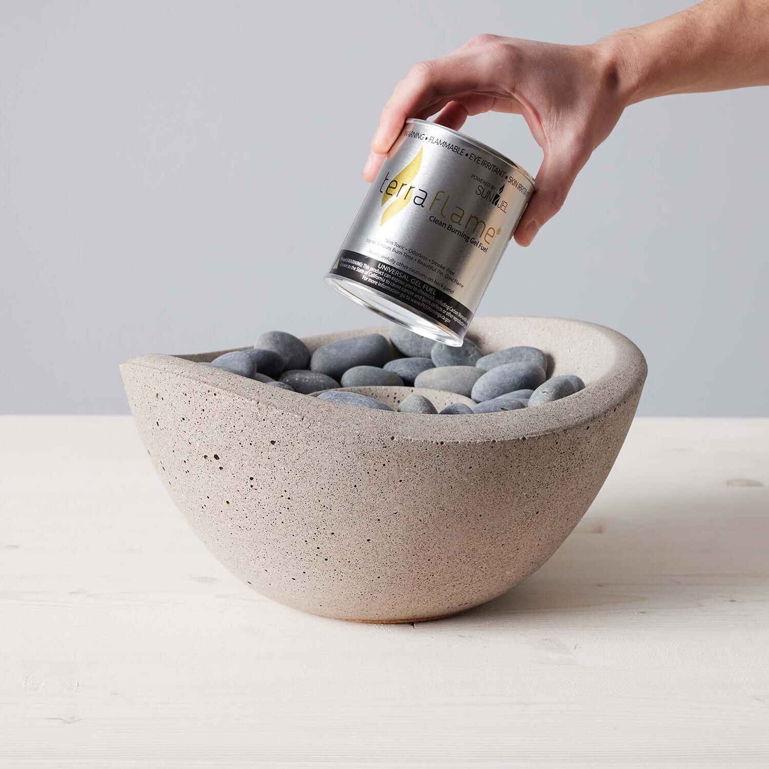 TerraFlame Wave Table Top Fire Bowl - Sand - Gel Fuel Added thumbnail