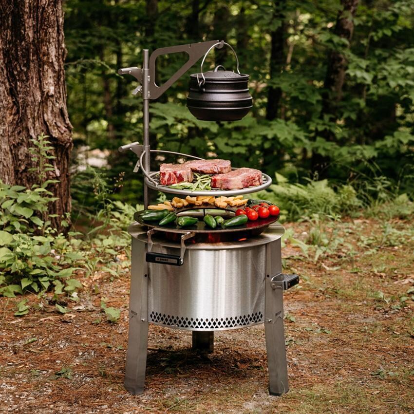 Y Series 30 Inch Round Stainless Steel Wood-Burning Fire Pit in Stainless Steel by Breeo