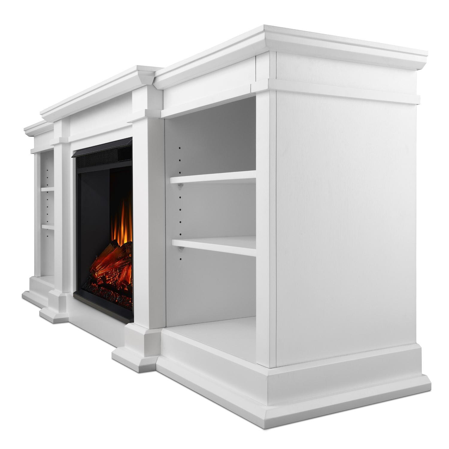 Real Flame - G1200E-W - Fresno 71-Inch Electric Fireplace Entertainment Center - White - Side View thumbnail