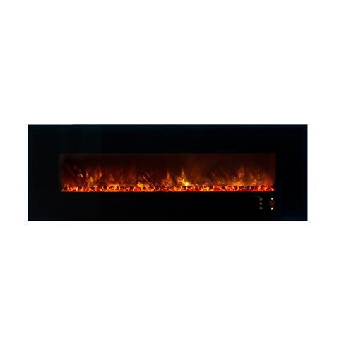 Modern Flames AL80CLX2-G 80-Inch Ambiance CLX2 Electric Fireplace With Black Glass Front - Orange Flames With Coal Media thumbnail