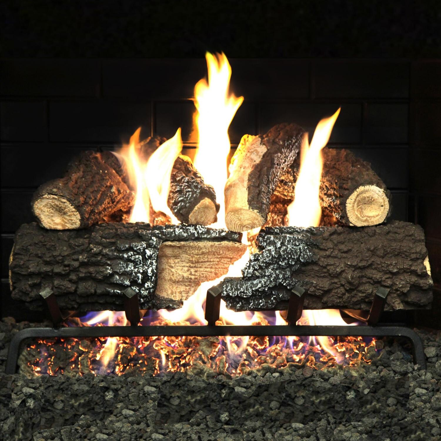 Alpine Flame 24Inch Charred Canyon Fire Gas Logs (Logs Only Burner