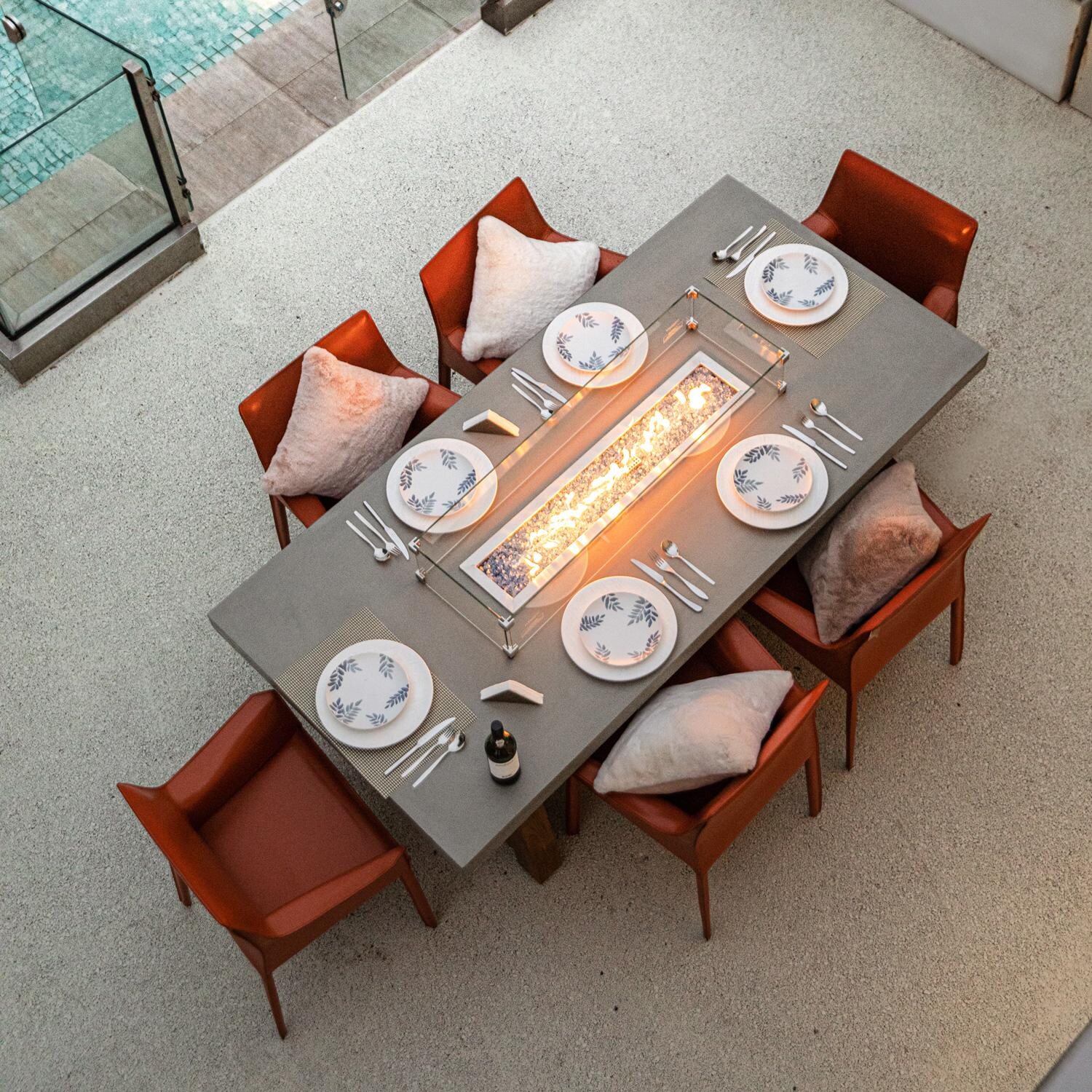 Lakeview Outdoor Designs SCOFG201-LP Modernview 83-Inch Rectangle Propane Fire Pit Table - From Above thumbnail