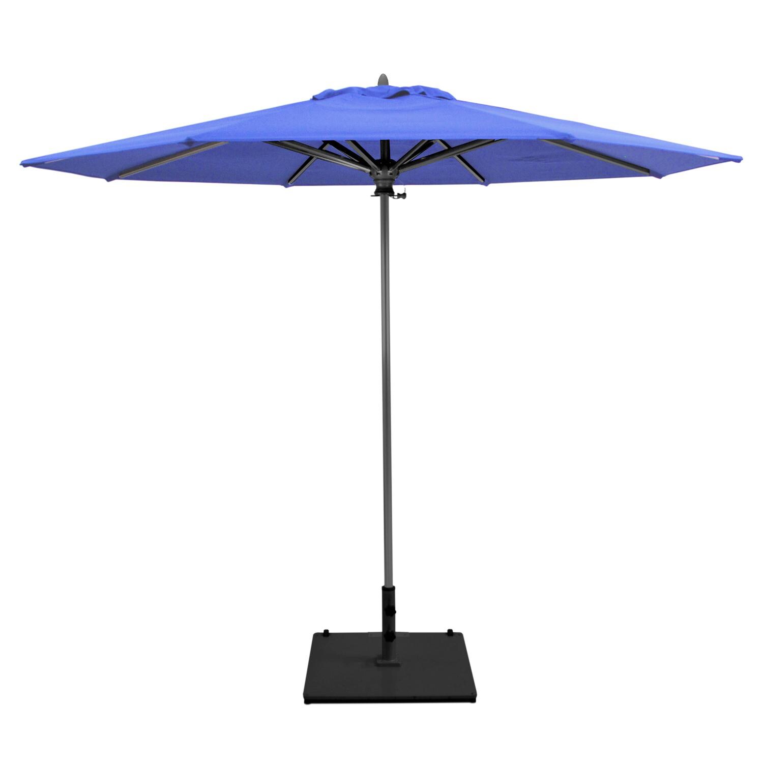 Galtech 9 Ft. Commercial Octagonal Aluminum Patio Market Umbrella W/ Push Lift - Antique Bronze Frame W/ Sunbrella Canvas Pacific Blue Canopy