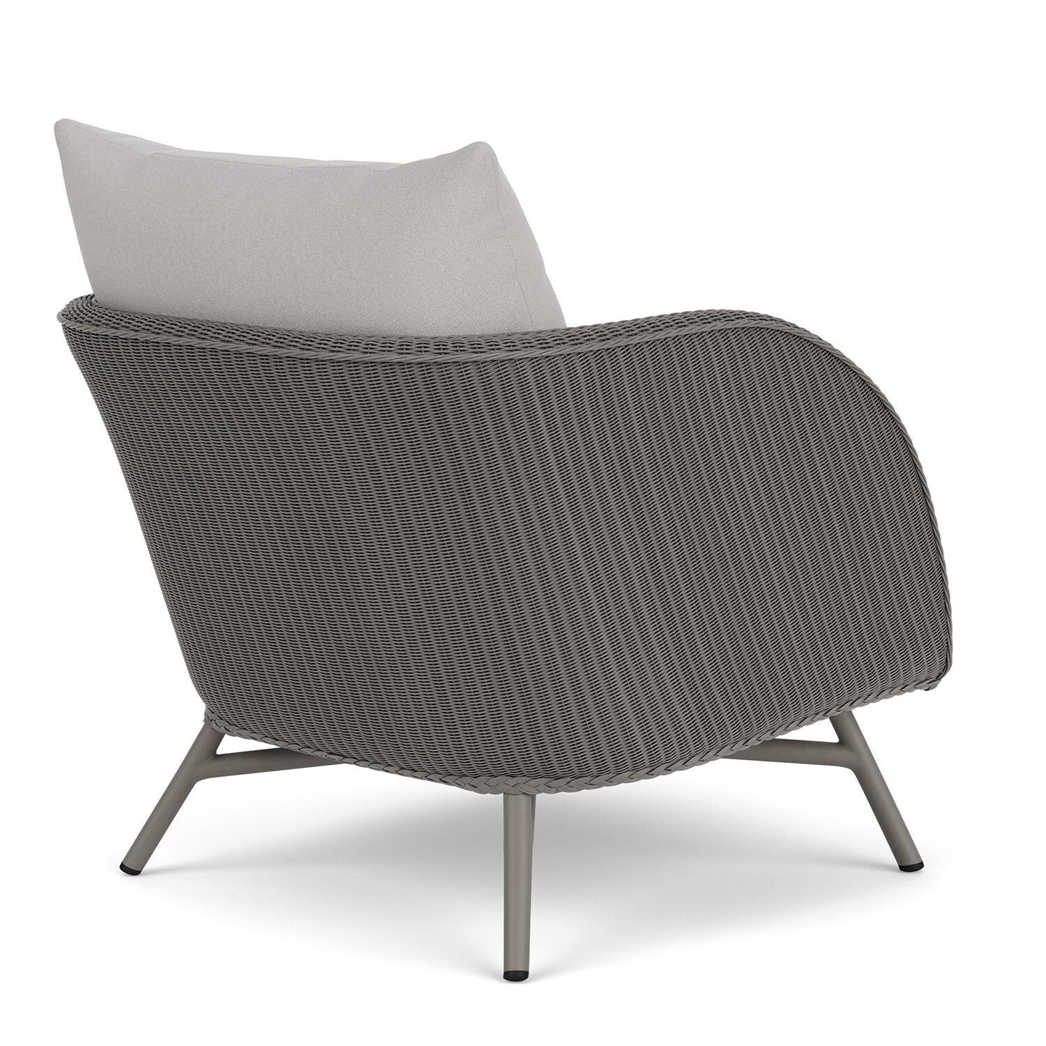 Lloyd Flanders Essence Lounge Chair W/Tundra Dove Fabric - Pewter Finish - Back Right thumbnail