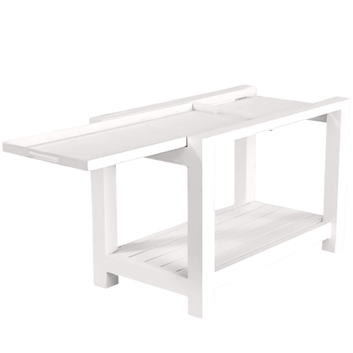 Easy Aluminum Serving Trolly/Tray in White By KETTLER - Slide Out Serving Tray - White Background thumbnail