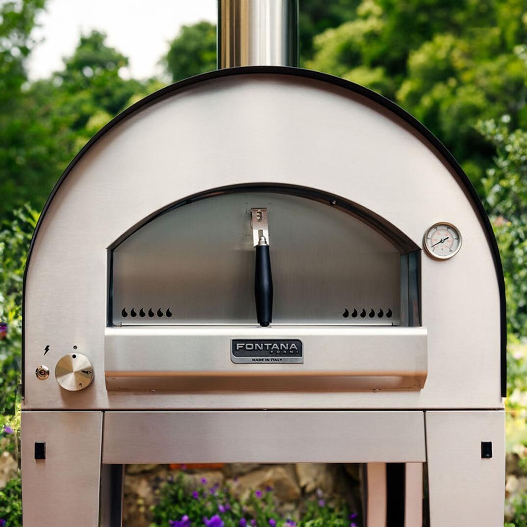 Fontana Forni FTNAP-H-S Napoli Hybrid Pizza Oven - Stainless Steel - Door - Lifestyle thumbnail