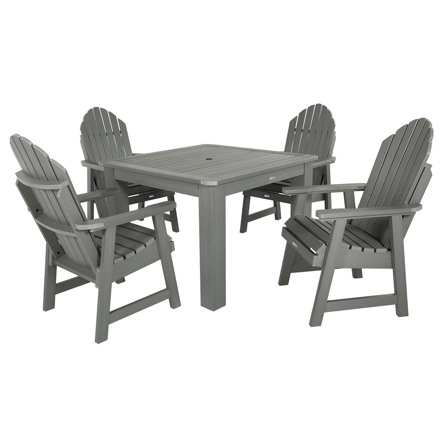 Dream Bay 5 Pc Square Dining Set in Coastal Teak By Lakeview Outdoor Designs - White Background thumbnail