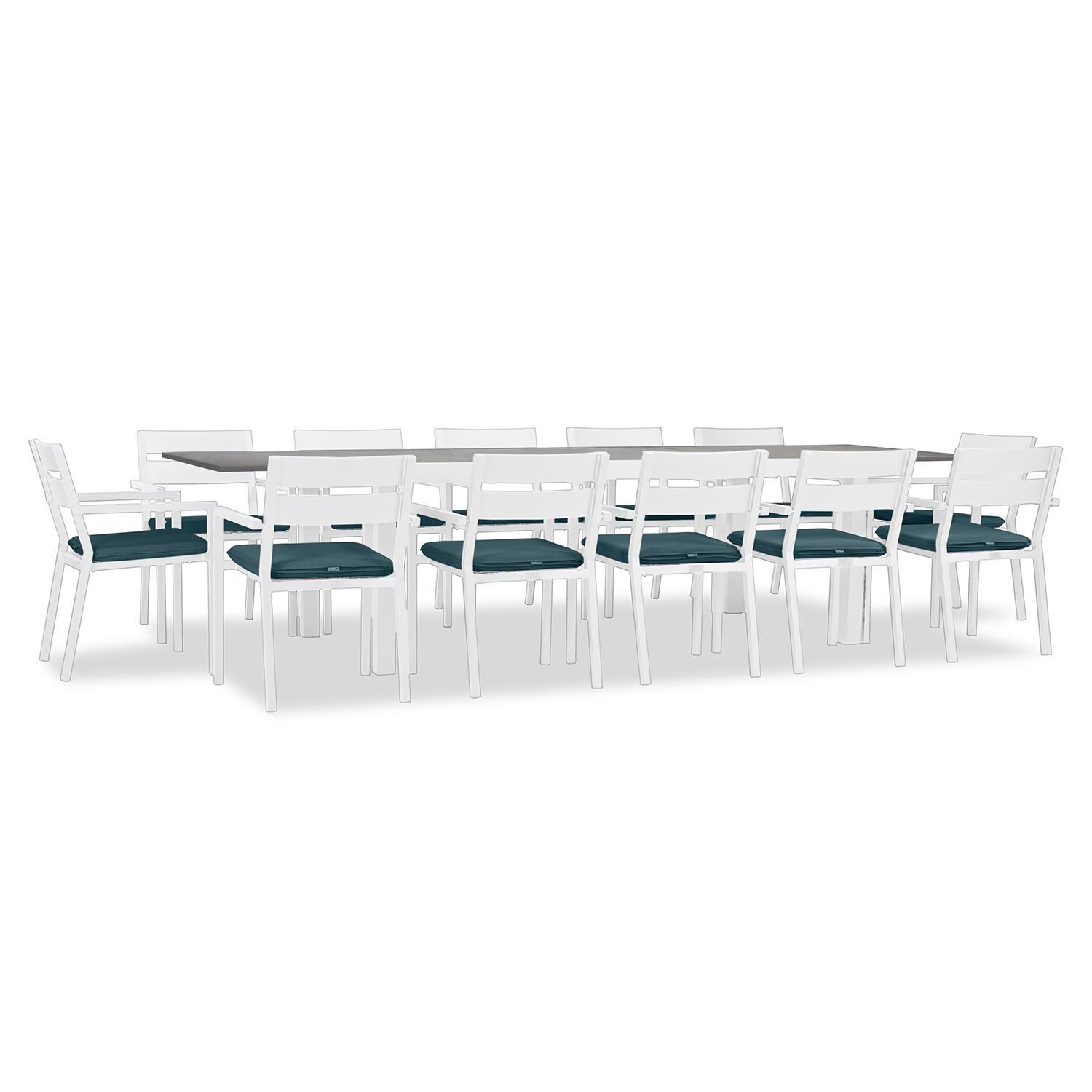 Calm Bay 13 Pc Extendable Dining Set in White/Cast Lagoon by Lakeview - White Background 2 thumbnail