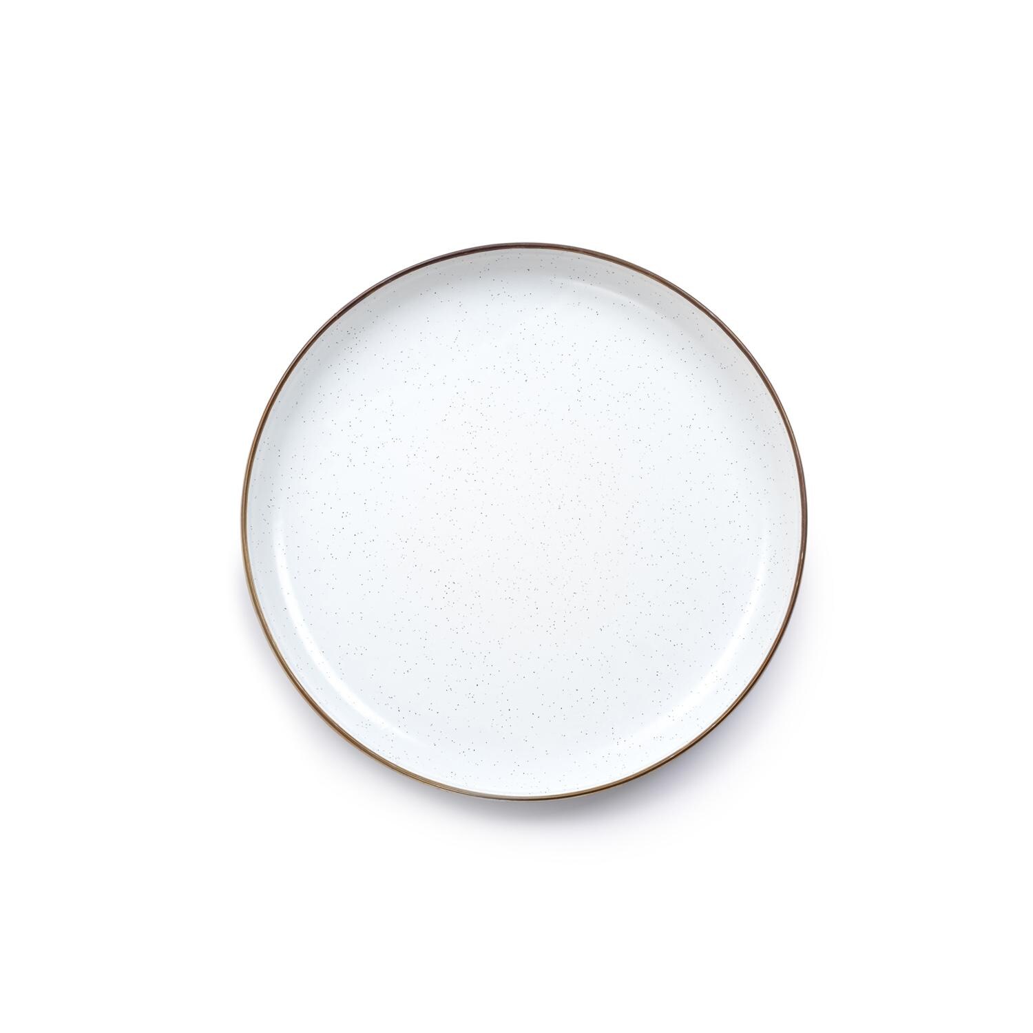 Barebones Living CKW-391 Enamel Deep Plate Set - Set of 2 - Eggshell - Top View thumbnail
