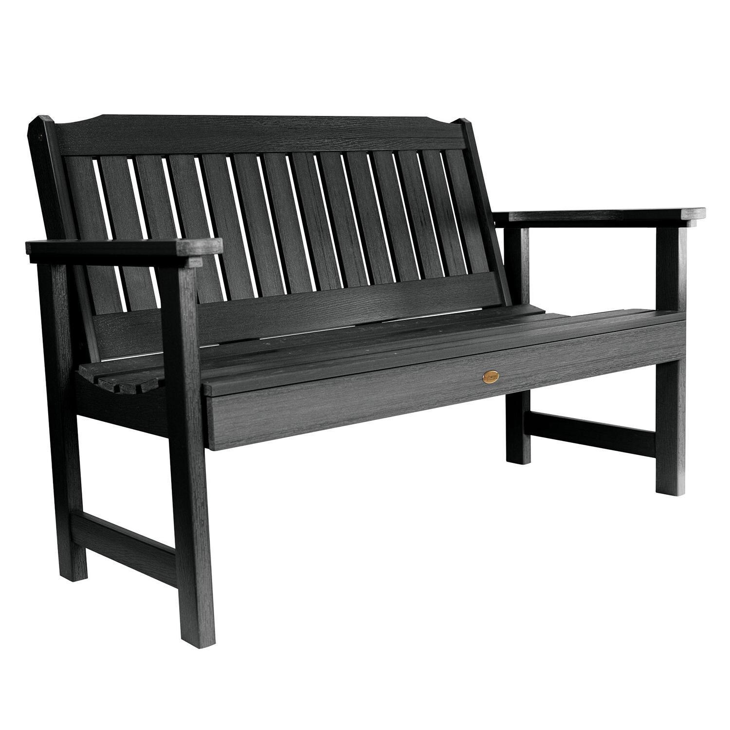 Lakeview Hart Lane Garden Bench - 4ft - Black - White Background thumbnail