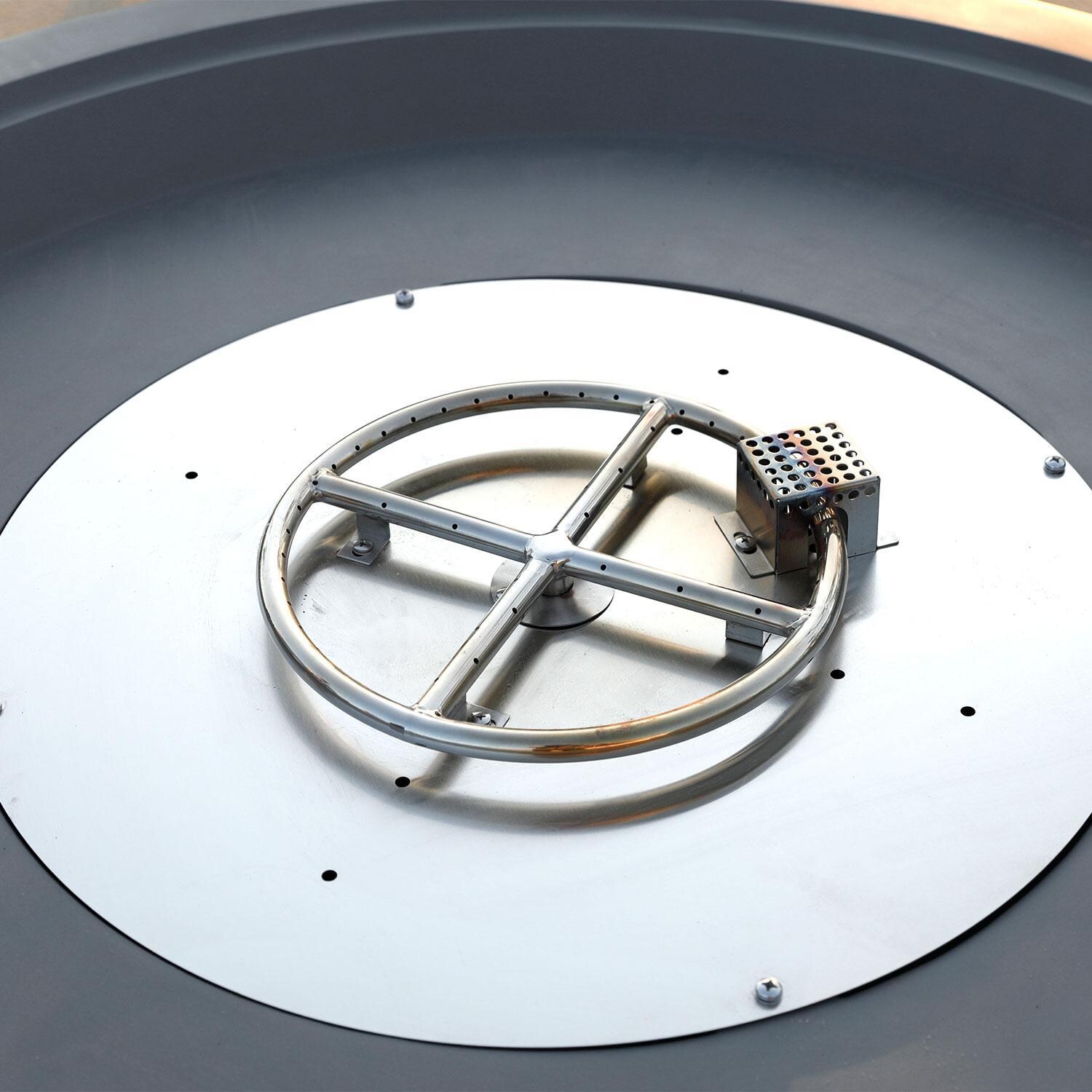 Elementi OFG420LG-NG Rose Bowl 48-in Natural Gas Concrete Fire Pit in Light Grey - Burner Ring - Detail thumbnail