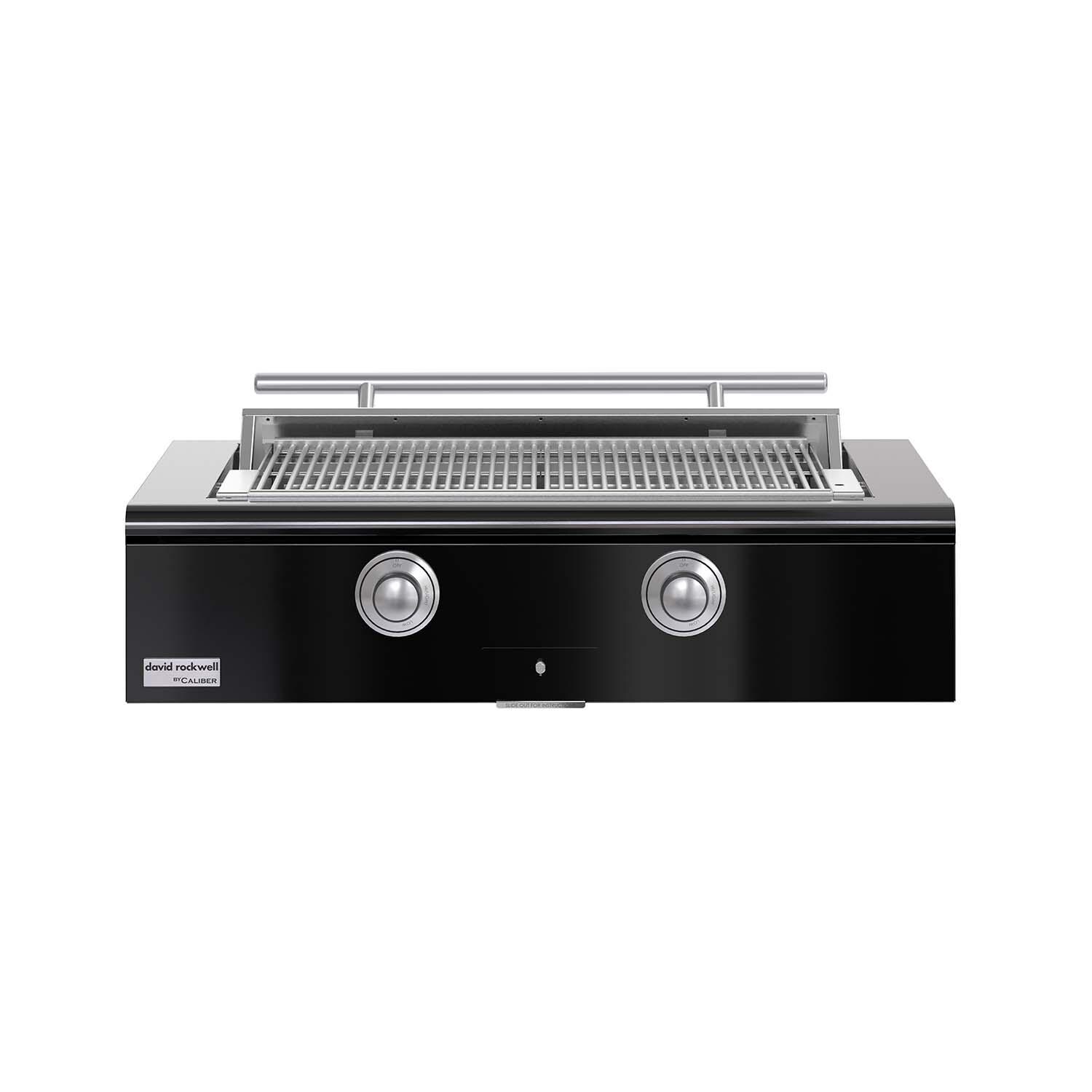 Caliber CRG-42BN00-A-044-H04 42-in Natural Gas Built-In Rockwell Grill - Gloss Black w/ Stainless Steel Hardware - White Background thumbnail