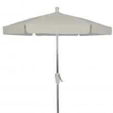 FiberBuilt 7.5 Ft. Aluminum Market Patio Umbrella With Crank Lift - Natural image