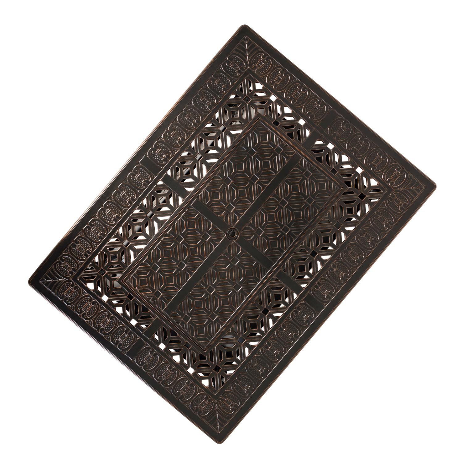 Ultimate Patio SC62743 Cabin Parc 48-Inch Rectangular Aluminum Propane Fire Pit Table - Top View thumbnail