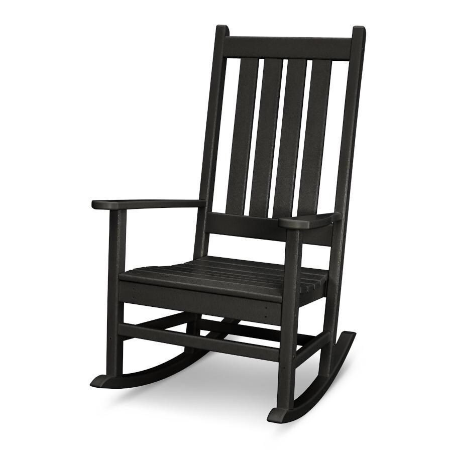 POLYWOOD Vineyard Porch Rocking Chair - Black - White Background thumbnail