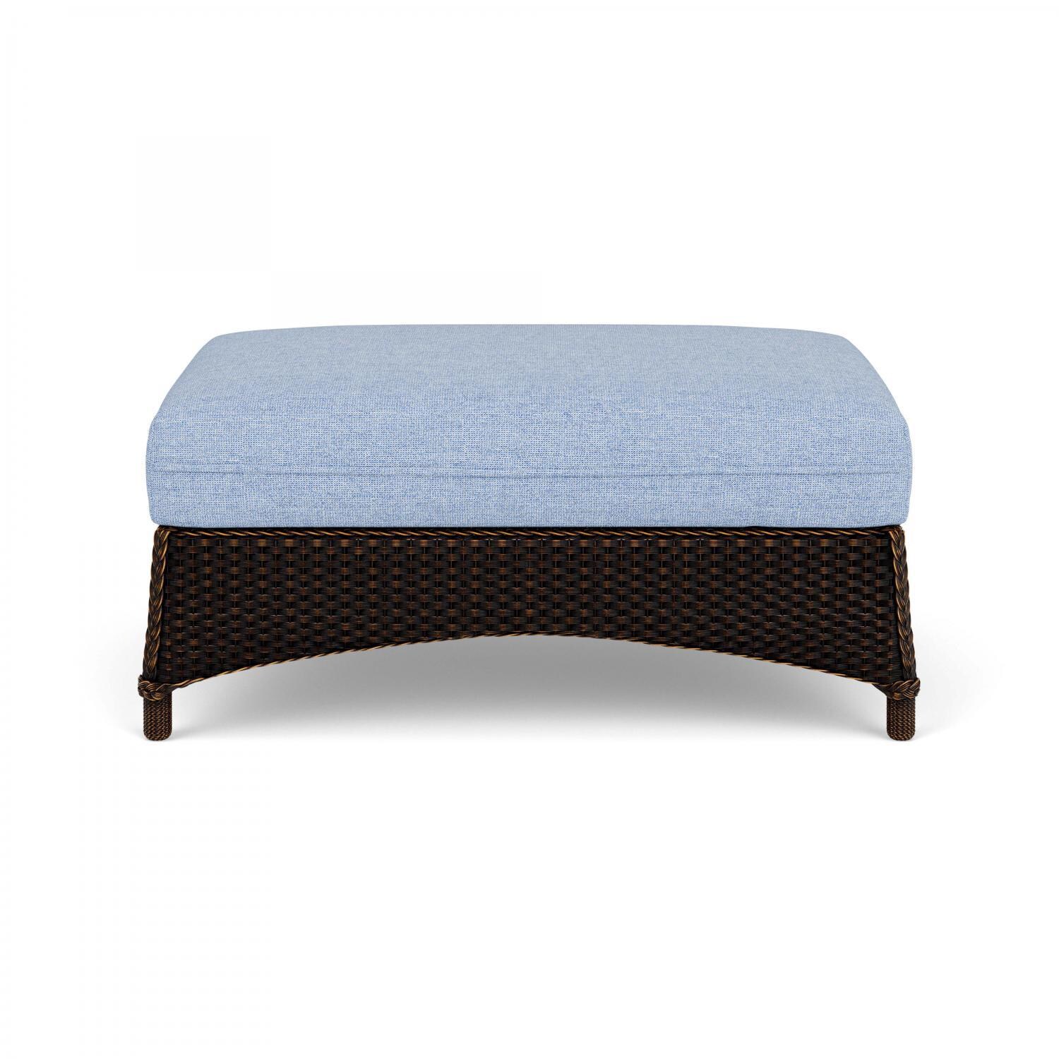 Lloyd Flanders Mandalay Large Ottoman in Mink Finish with Demo Skyway fabric - Back thumbnail