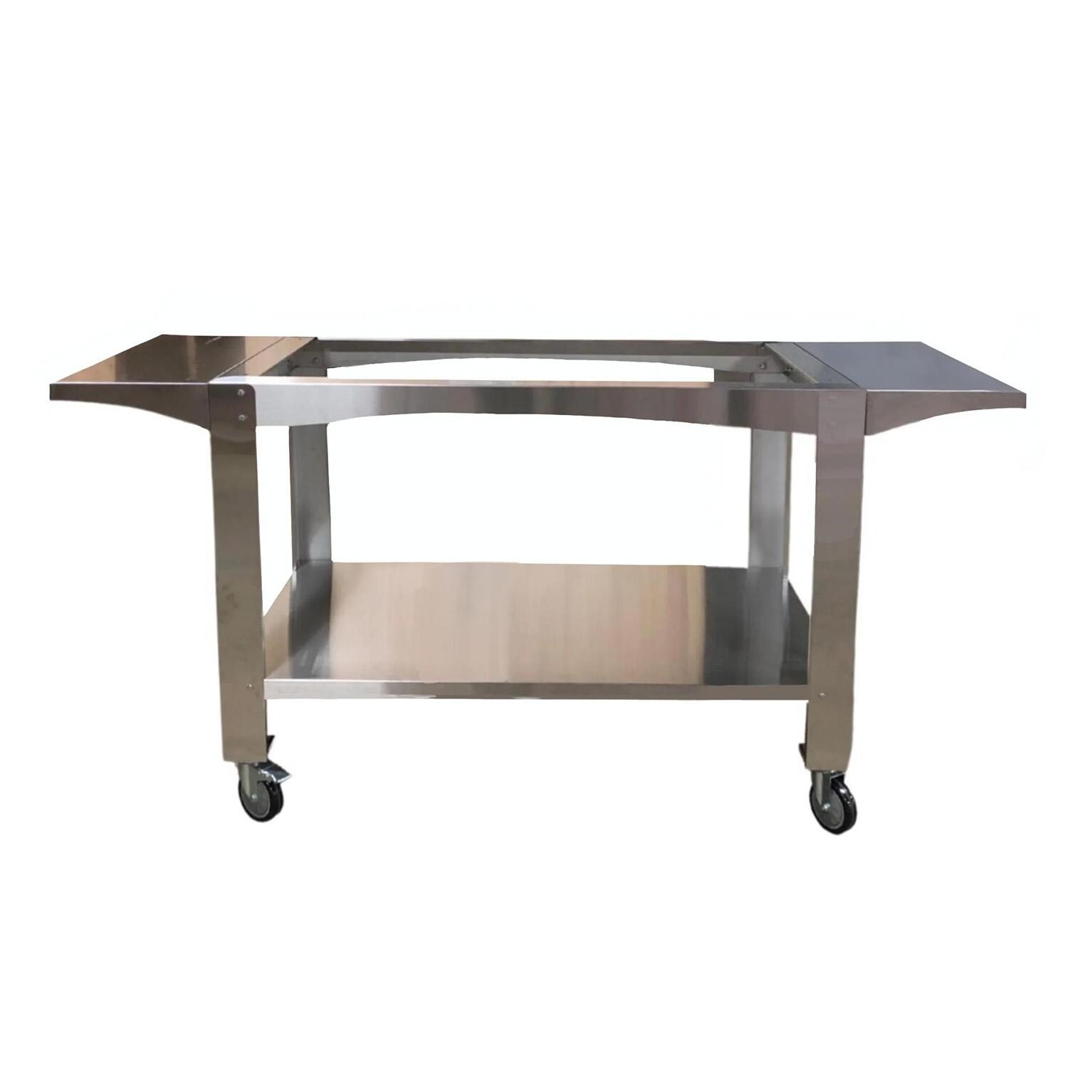 WPPO WKCT-4S Stainless Steel Cart for Karma 55-in Wood Fired Pizza Oven - White Background thumbnail