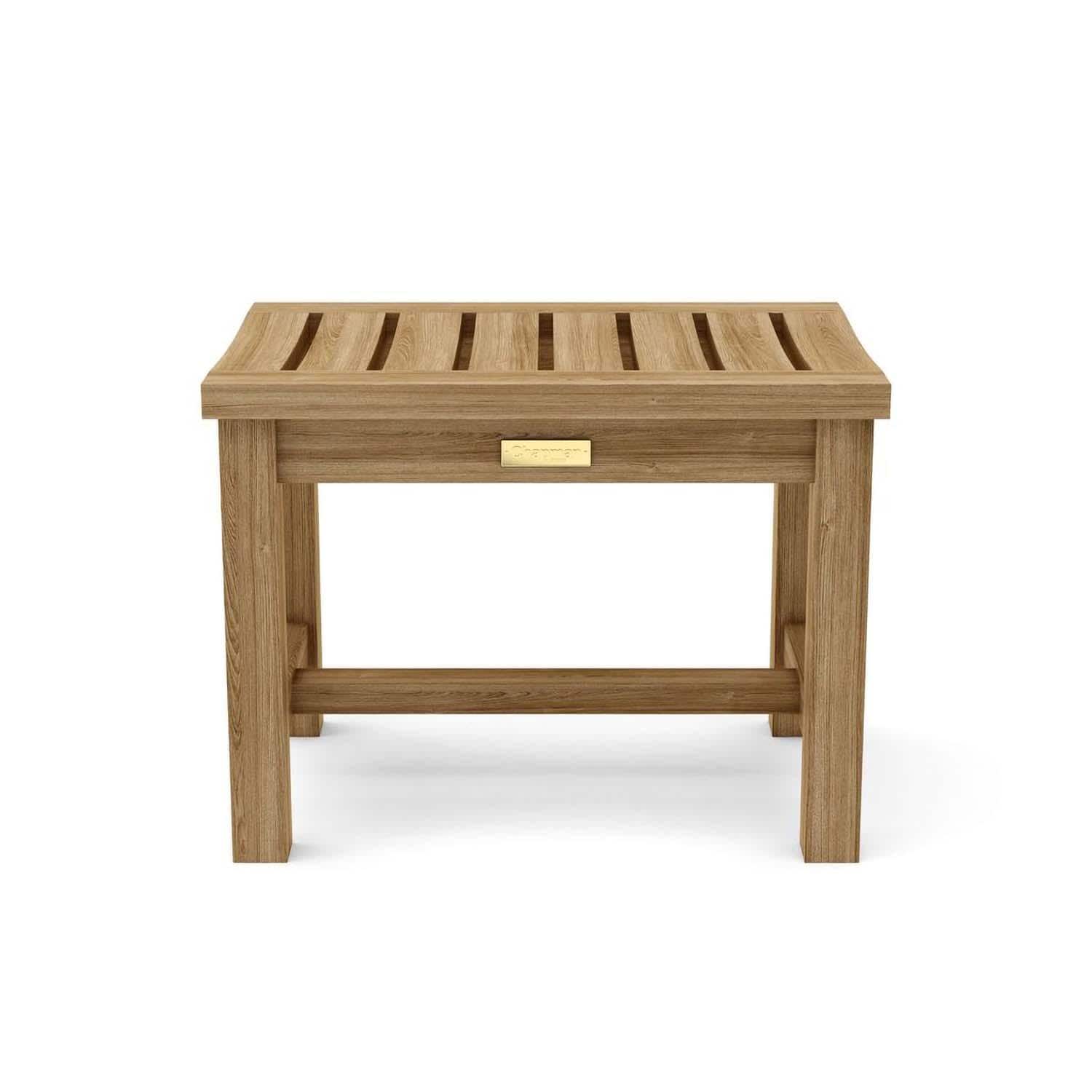 Catahoula Bay 5 Pc Teak Dining Set in Canvas Ginkgo by Lakeview Outdoor Designs - Single Bench Frame - White Background thumbnail