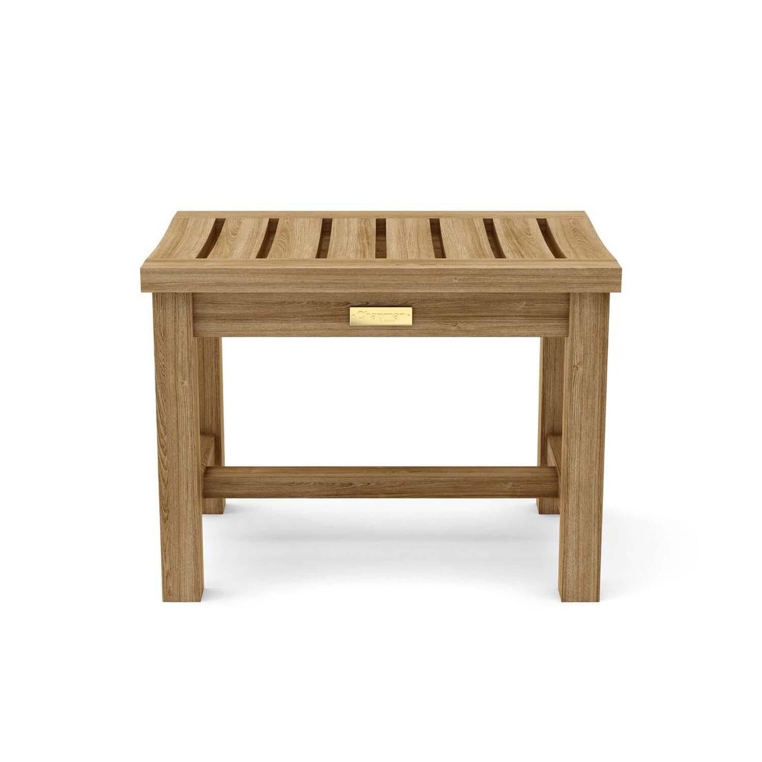 Catahoula Bay 5 Pc Teak Dining Set in Canvas Ginkgo by Lakeview Outdoor Designs - Single Bench Frame - White Background thumbnail