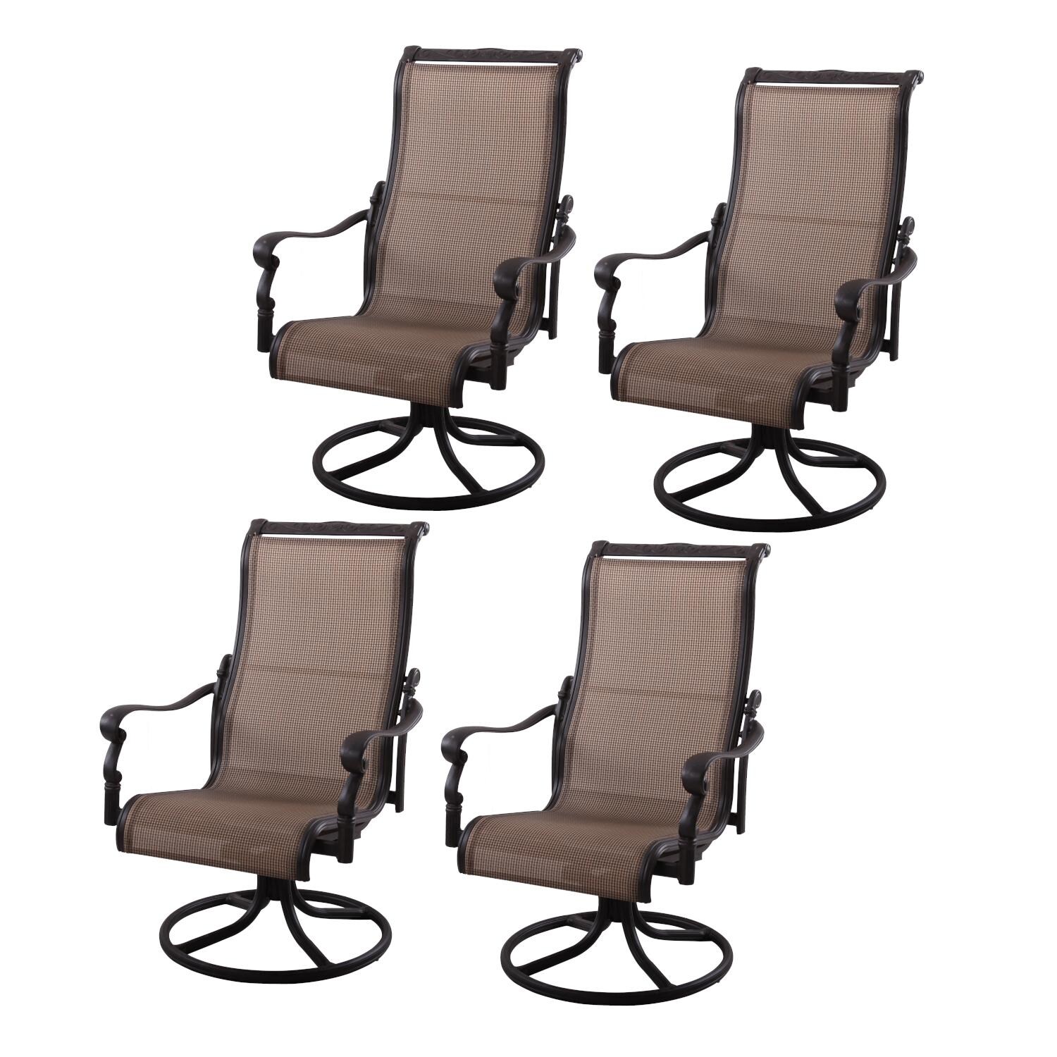Darlee 301110-3-4 Monterey 4 Piece Cast Aluminum Sling Patio Swivel Rocker Dining Chair Set thumbnail