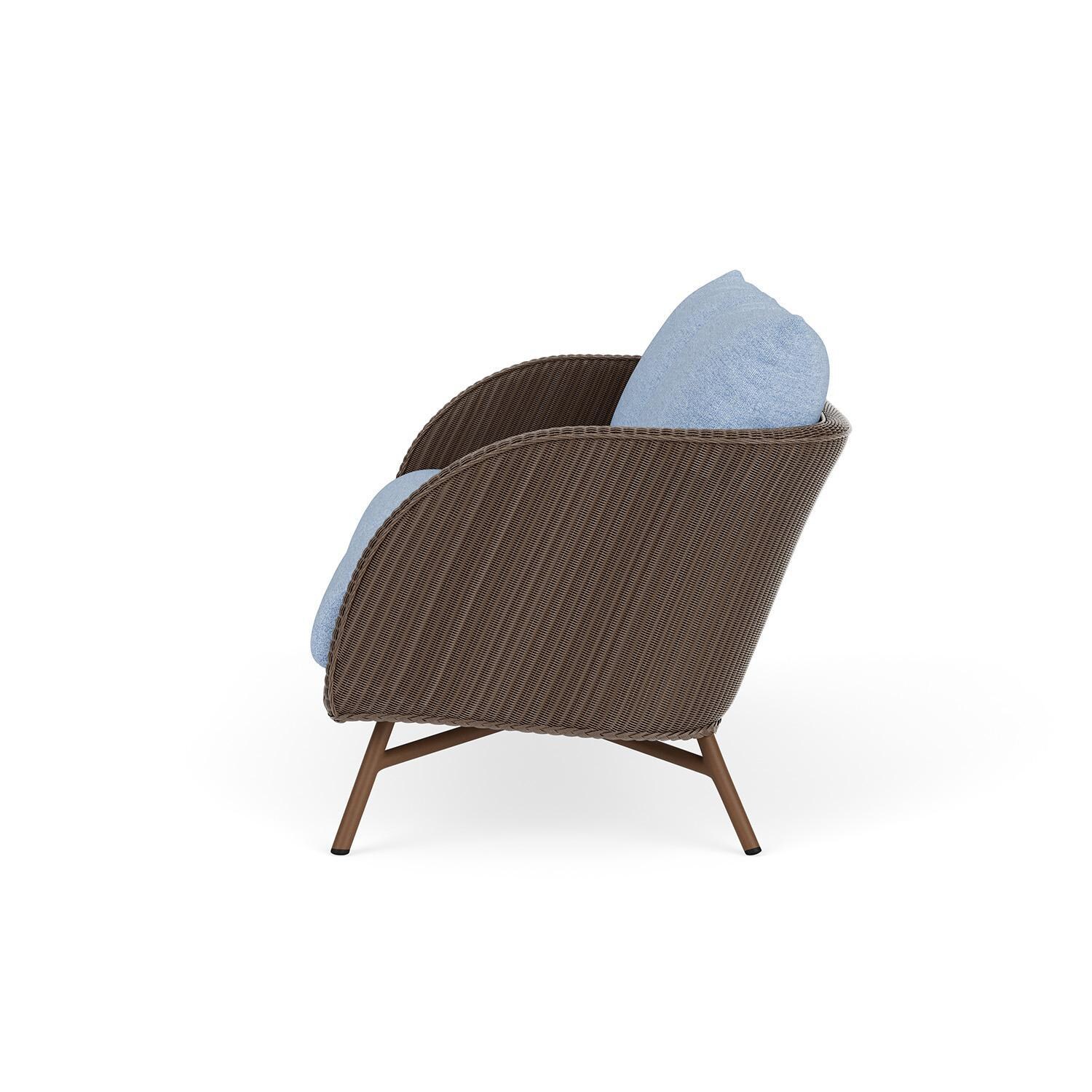 Lloyd Flanders Essence Loveseat W/Demo Skyway Fabric - Bark Finish - Side thumbnail