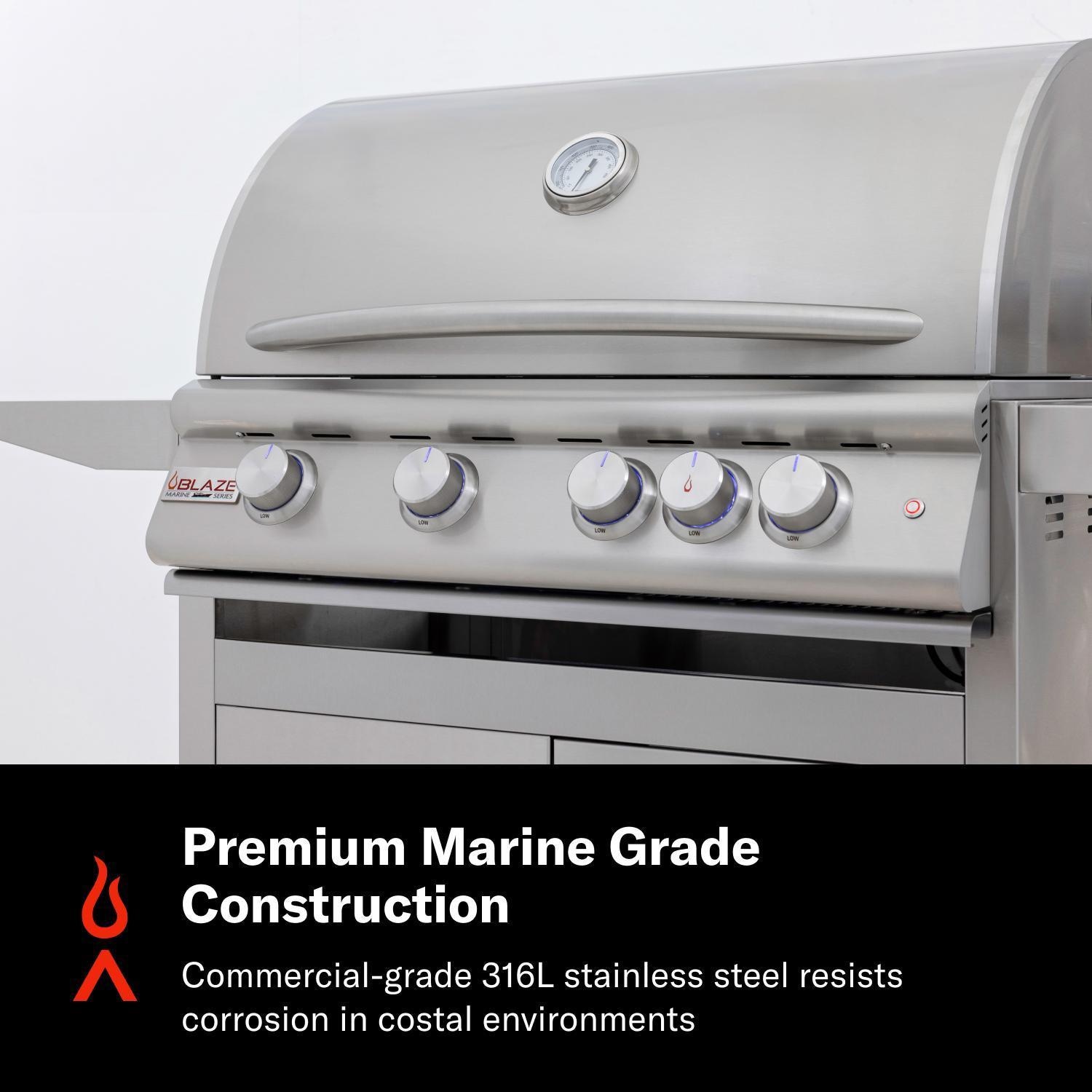 Blaze BLZ-4LTE3MG-LP Marine Grade Freestanding Propane Grill - Premium Marine Grade Construction - Detail thumbnail