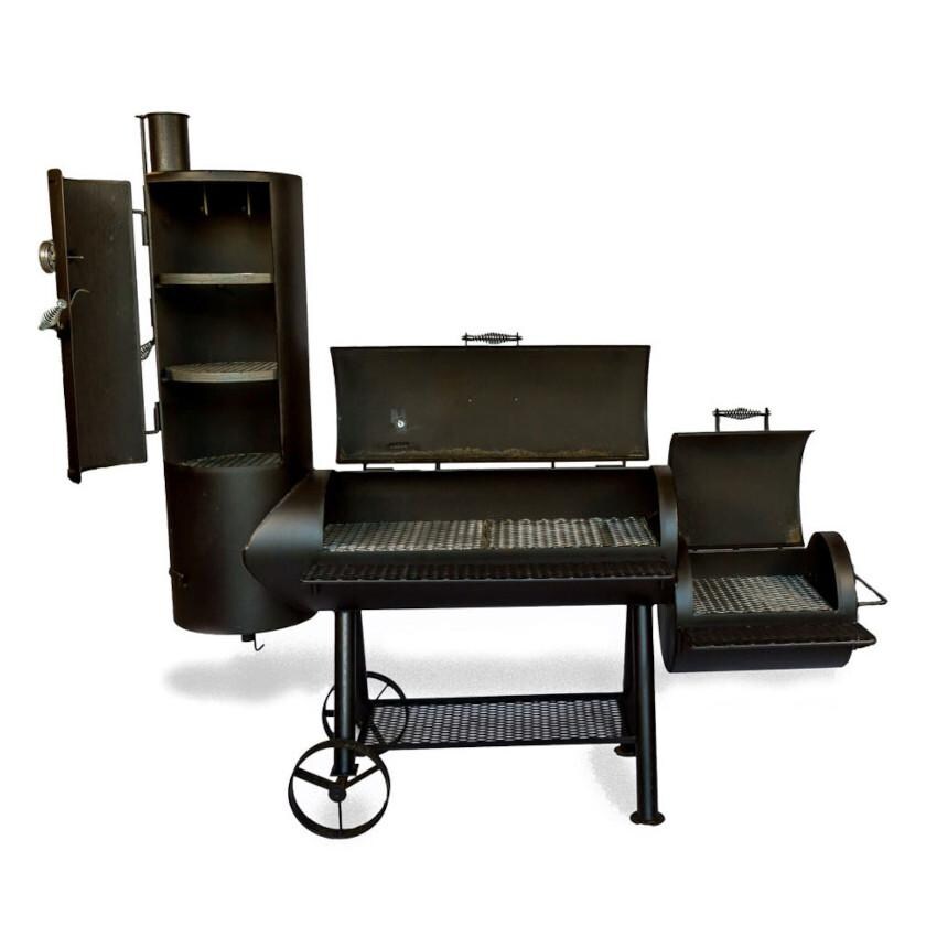 Texas Original Pits SGFB-20544022-SL 20x54x40x22 Pearsal Vertical Offset Smoker - Open thumbnail