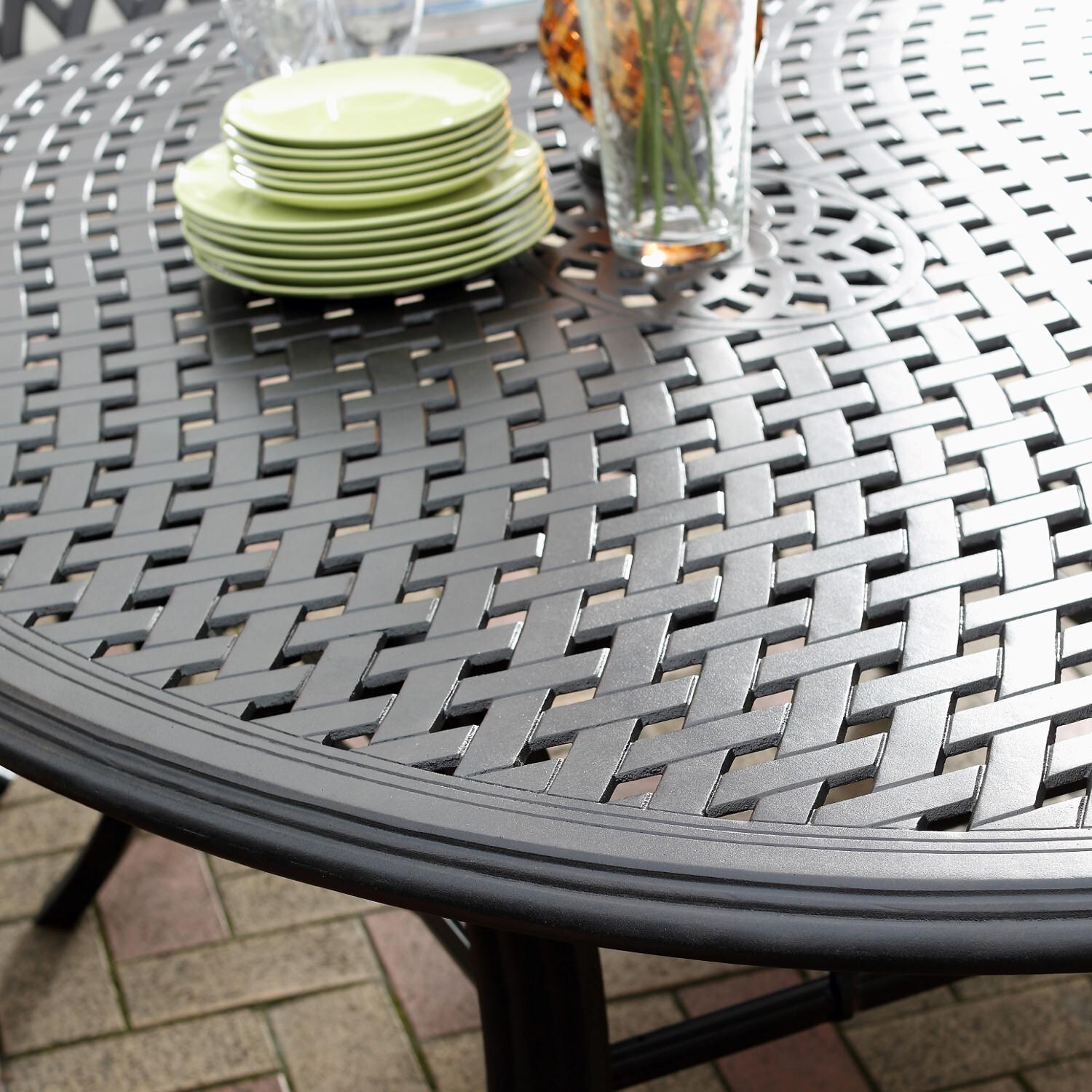 Series 99 71 Inch Cast Aluminum Patio Dining Table By Darlee - Tabletop Detail thumbnail