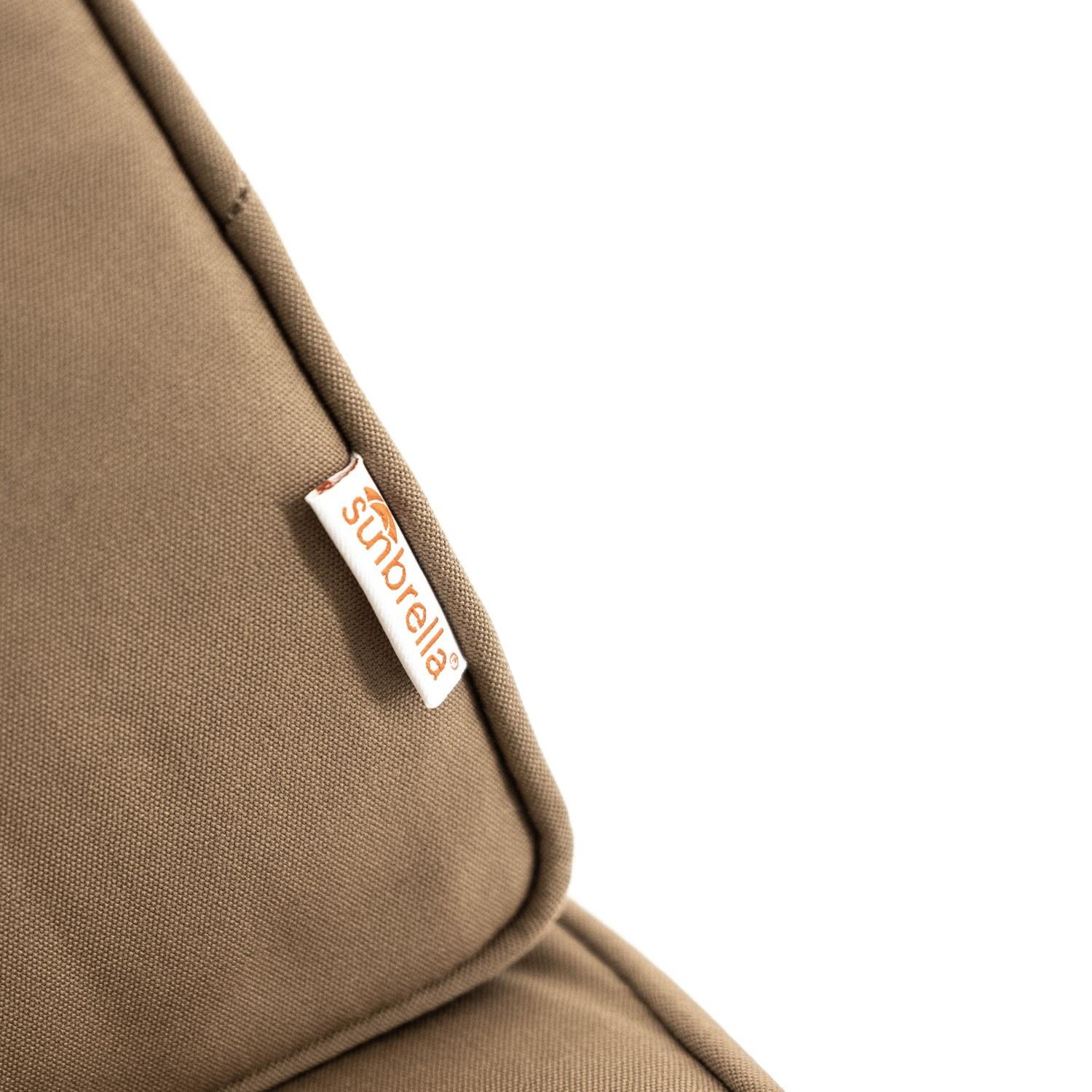 Sunbrella EVN-305-A-5468 Canvas Camel Medium Outdoor Replacement Seat and Back Cushion Set W/ Piping By BBQGuys - Tag thumbnail