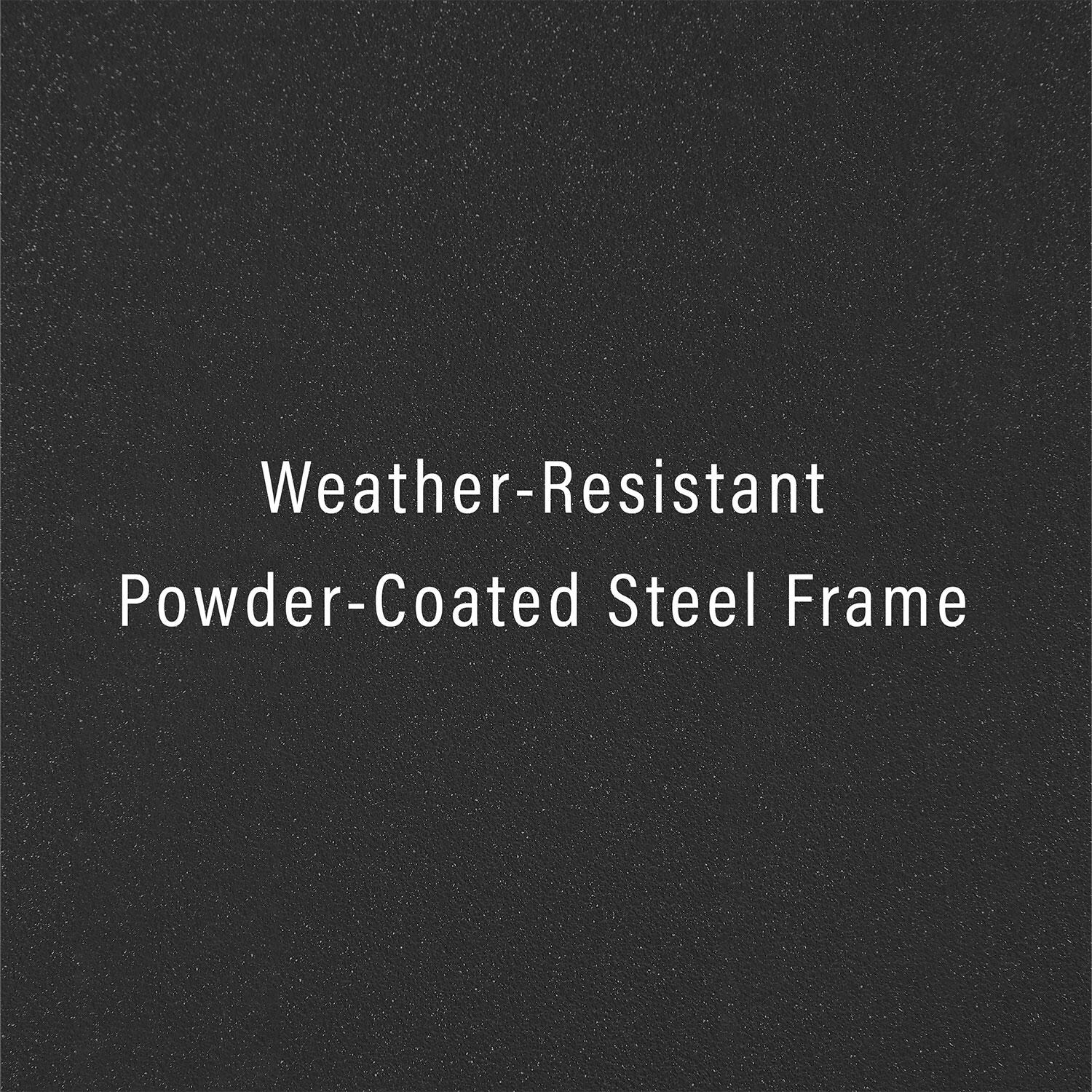 Ultimate Patio UP-92608MB-CL 5Pc Outdoor Sectional Set W/ Fire Table in Charcoal Gray - Steel Weather Resistant - Diagram thumbnail