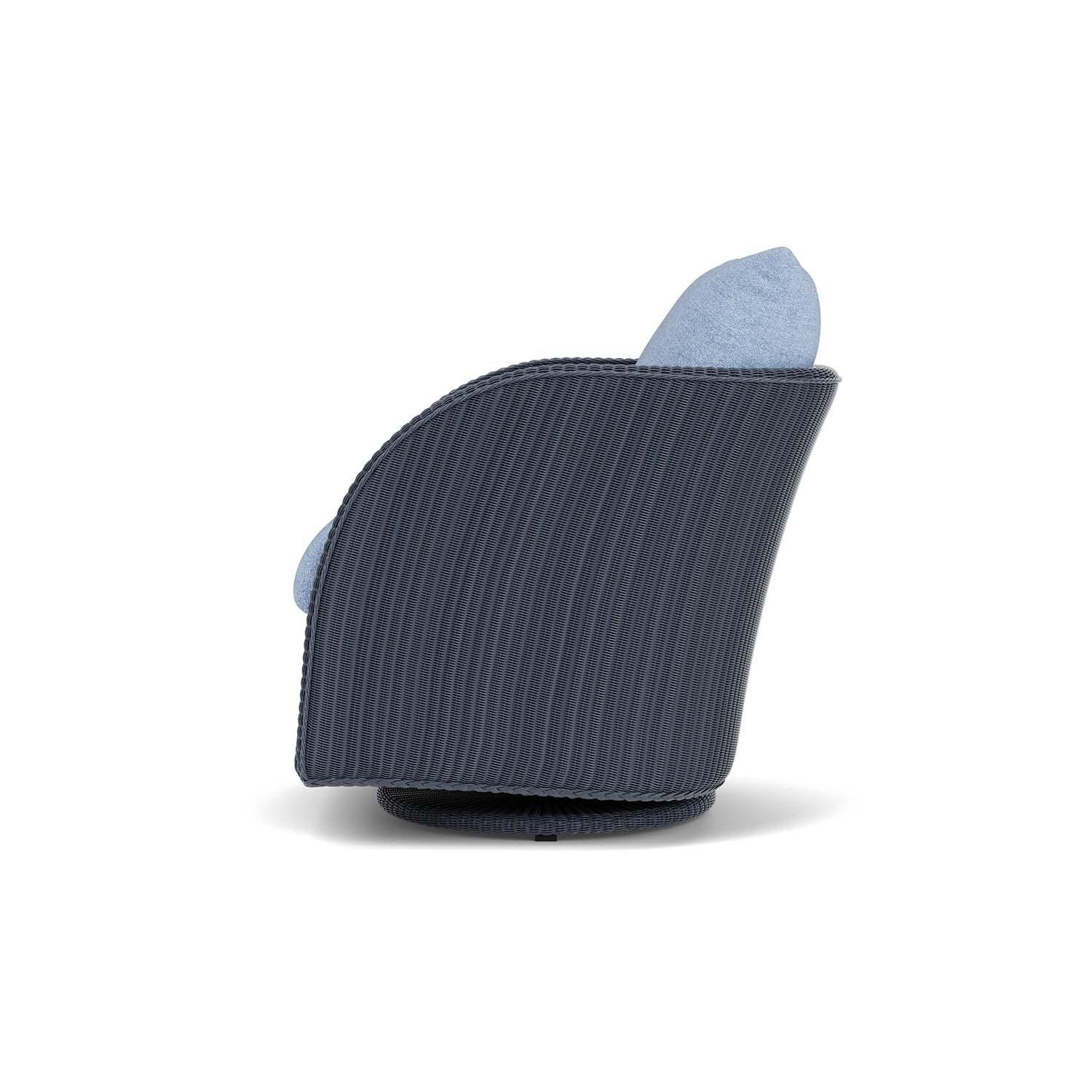 Lloyd Flanders Essence Swivel Glider Lounge Chair W/Demo Skyway Fabric - Denim Blue Finish - Side thumbnail