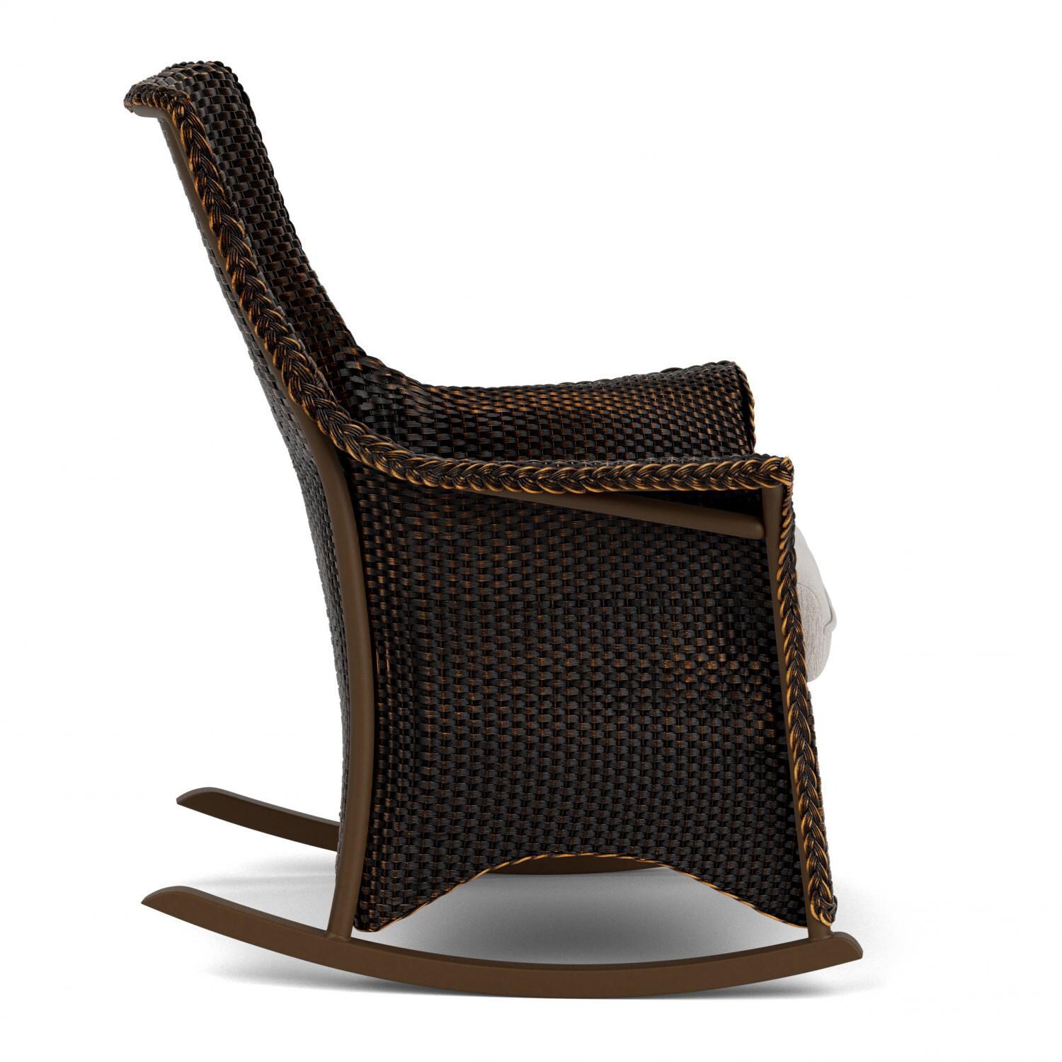 Lloyd Flanders Mandalay Porch Rocker in Mink Finish with Remy Cloud fabric - Side thumbnail