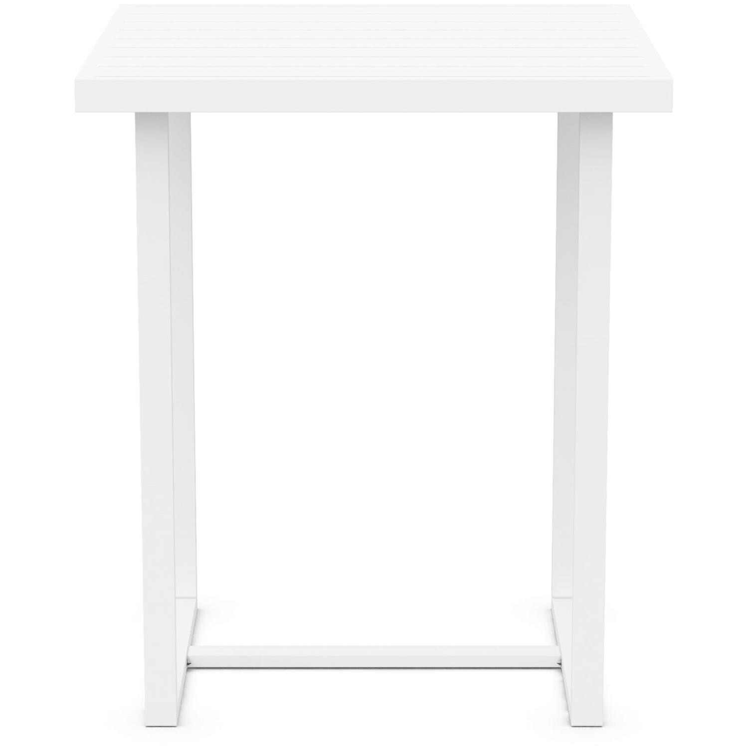 Azzurro Living Pavia 35 Inch White Aluminum Bar Table - Front - White Background thumbnail