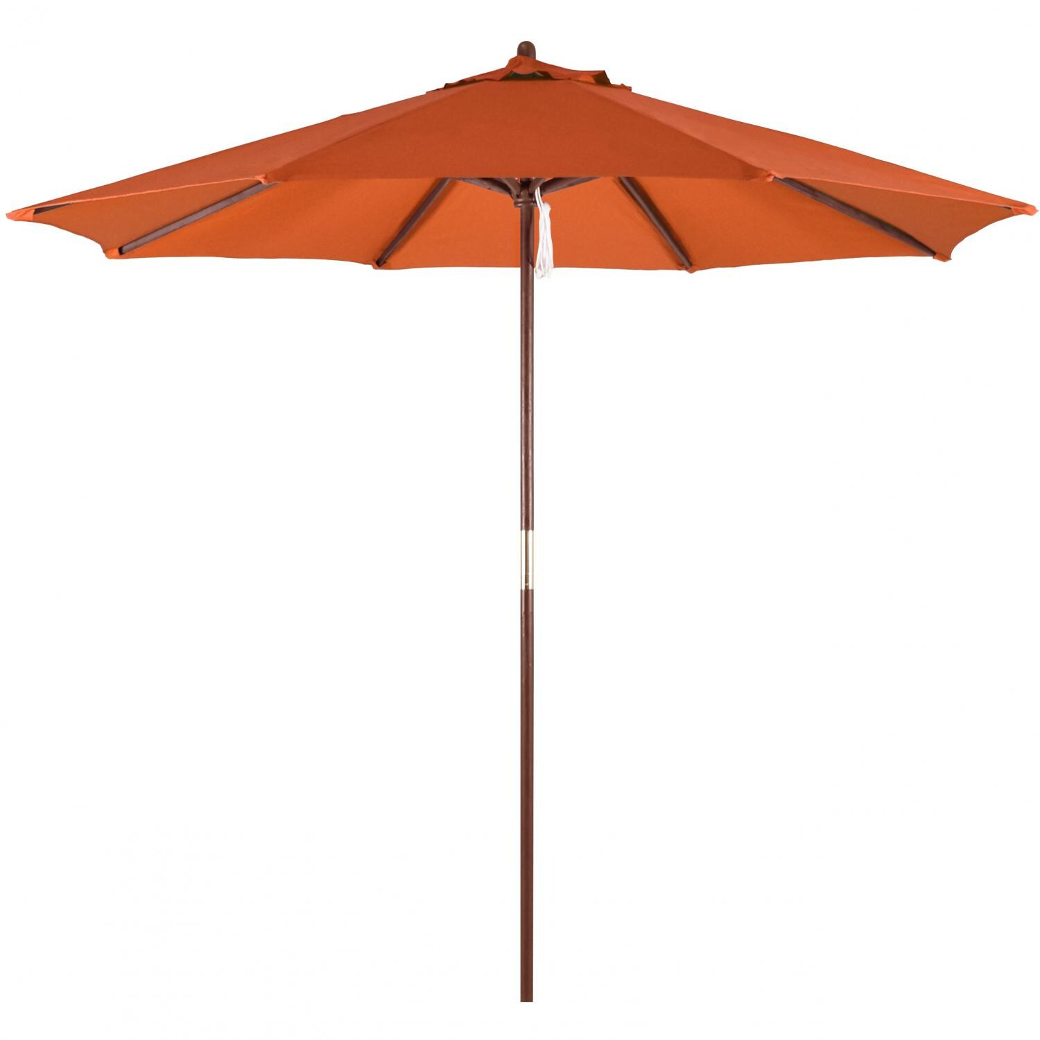 Astella 9 Ft Hardwood Patio Umbrella W Pulley Dark Wood Frame Polyester Tuscan Canopy Bbqguys