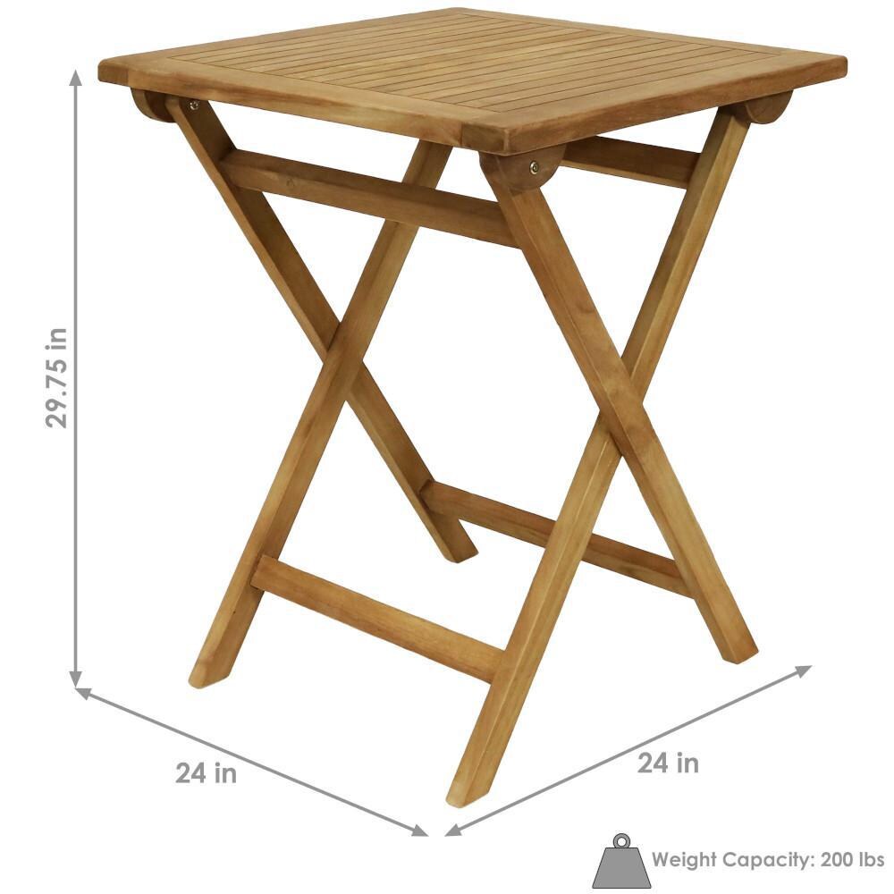 Ultimate Patio Small Wooden Folding Table - Dimensions thumbnail