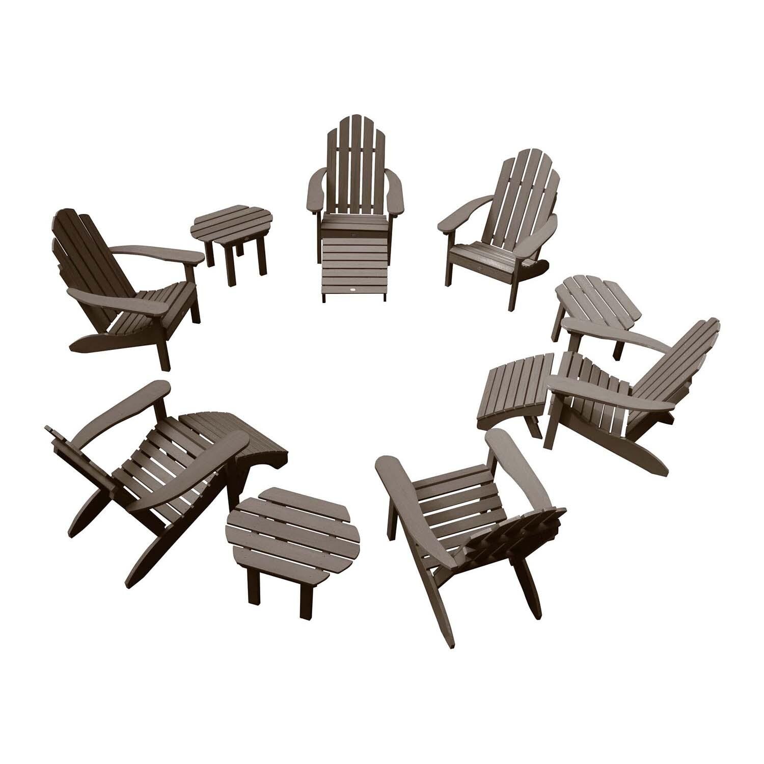 Paradise Key 12 Pc Set Polyresin Seating Set in Weathered Acorn By Lakeview Outdoor Designs - White Background thumbnail