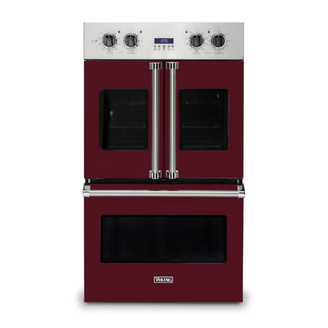 Viking Professional 7 Series 30-Inch Built-In French Door Convection Double Electric Oven - Burgundy - VDOF7301BU