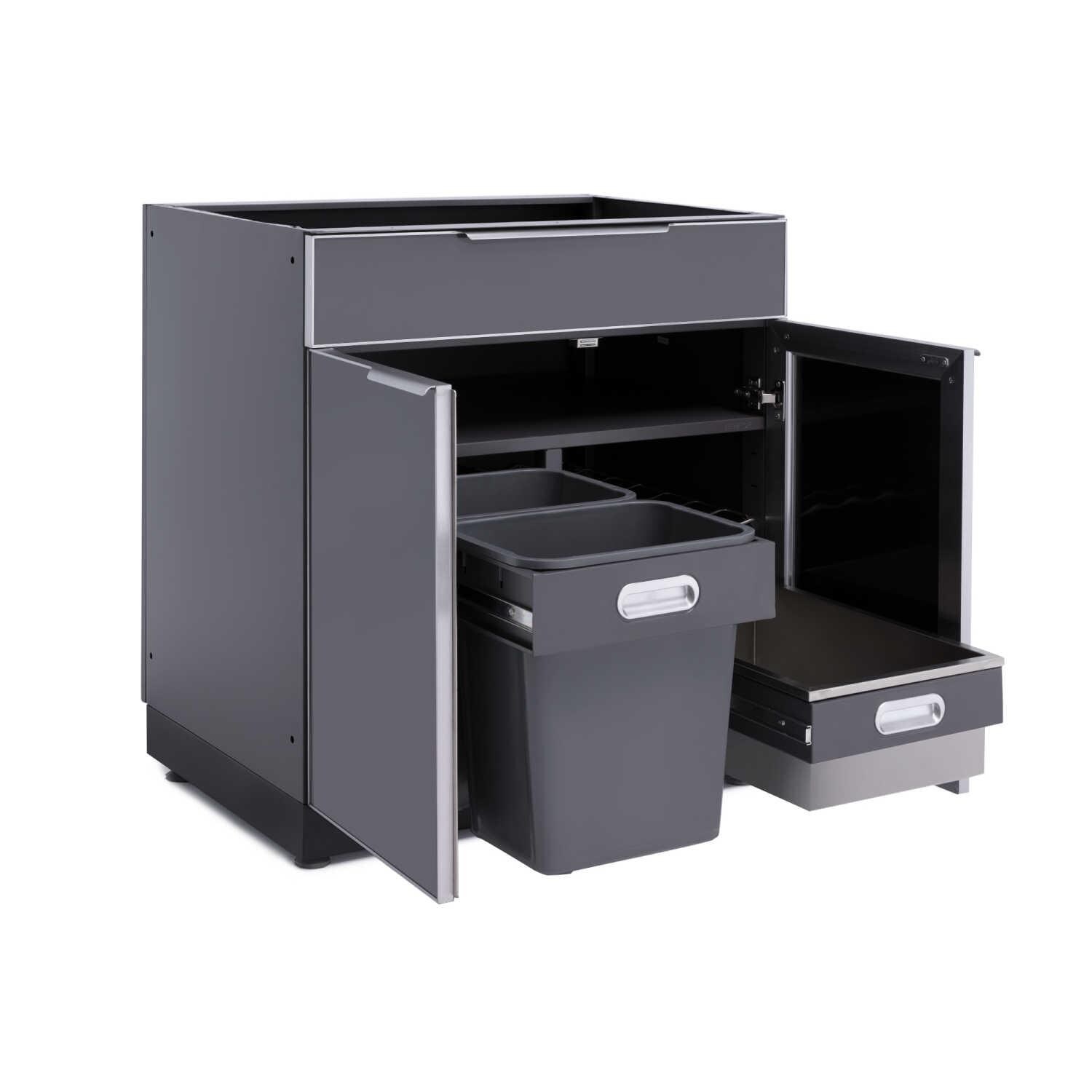 NewAge Outdoor Kitchen 32-Inch Aluminum Sink In Slate Gray - Interior View thumbnail