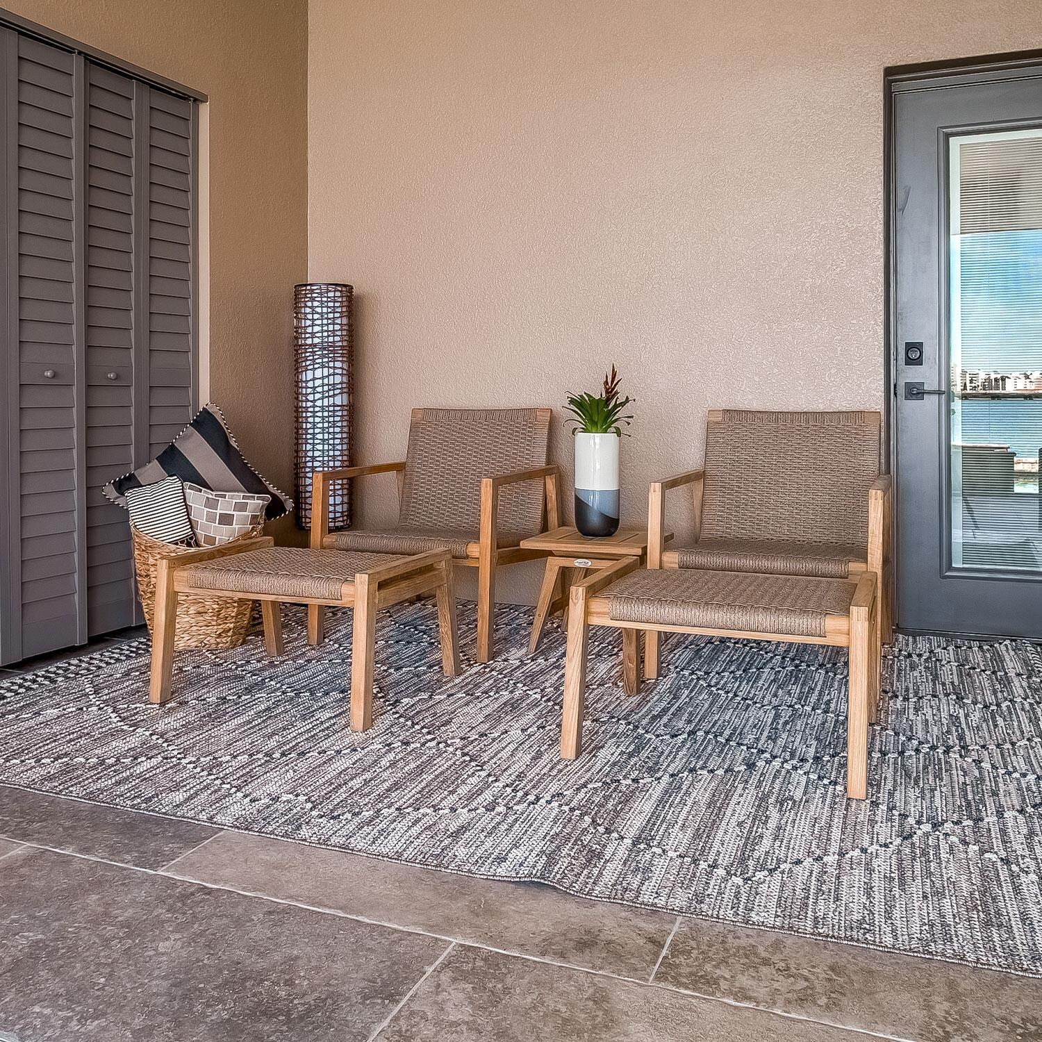 Admiral Rope Club Chair in Brown Sand by Royal Teak Collection - Patio Setting - Lifestyle thumbnail