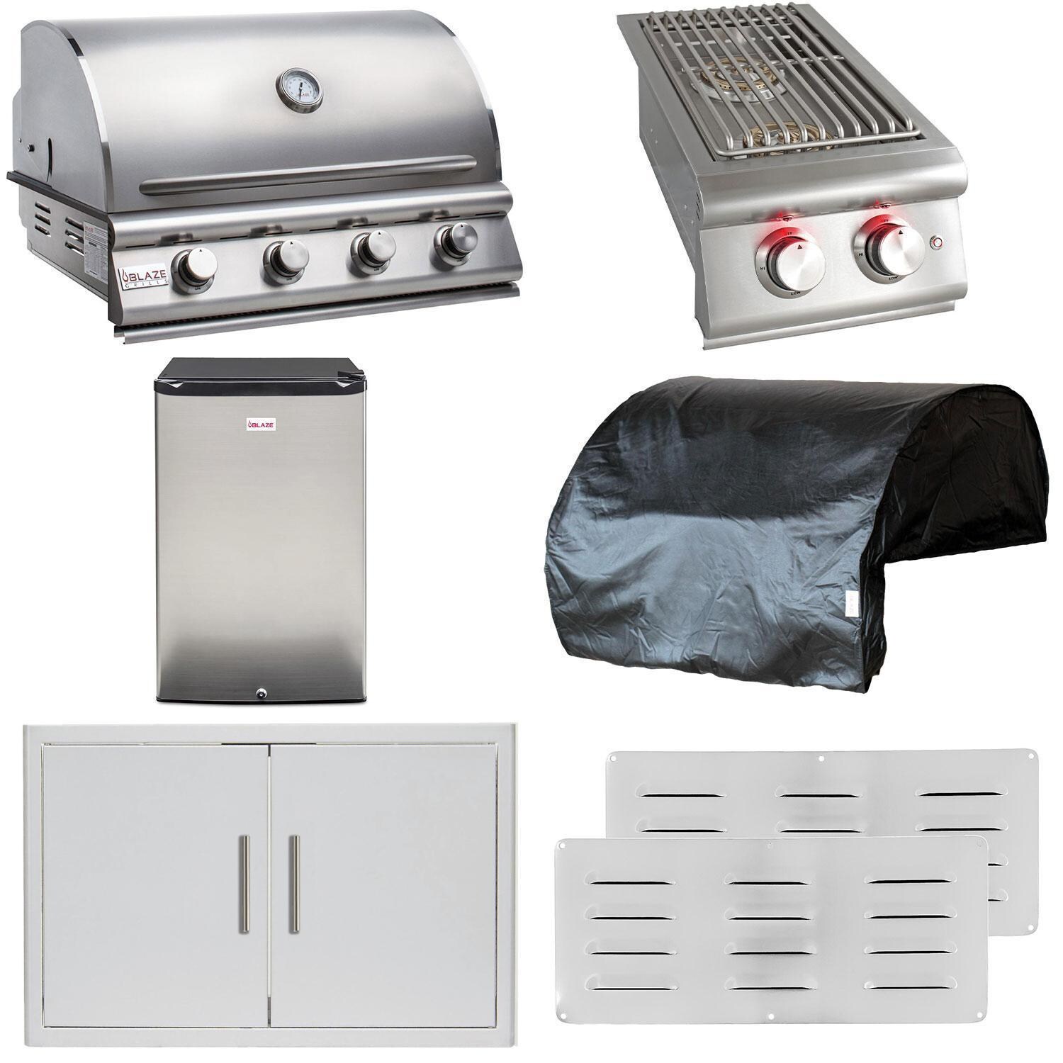Blaze BLZ-4LBM-LP-7PC-SC Prelude LBM 7-Piece 32-Inch Propane Outdoor Kitchen Package - White Background thumbnail