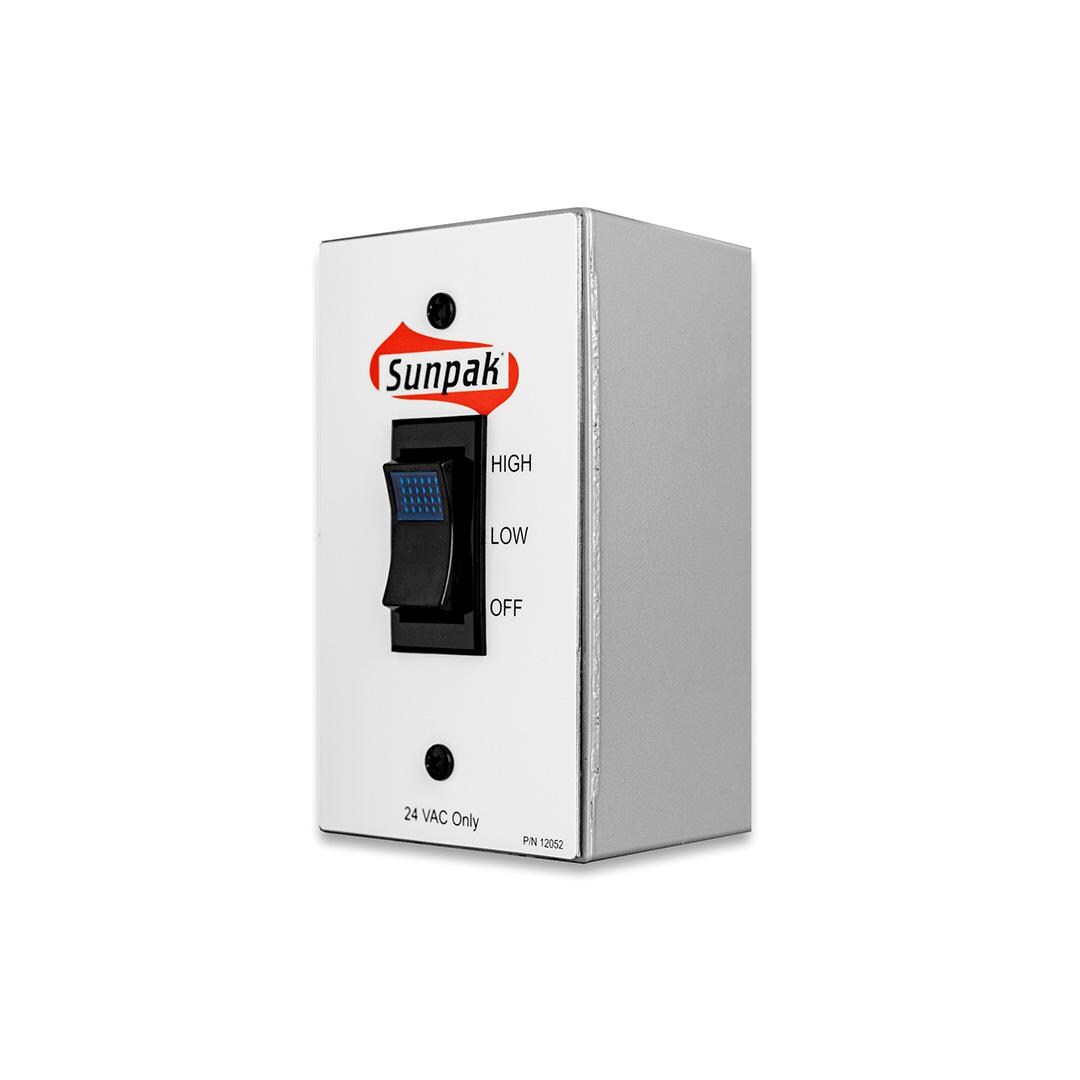 Sunpak 12042LP 48-Inch Two-Stage 34,000 BTU Propane Black Patio Heater - Switch Angled View - Detail thumbnail