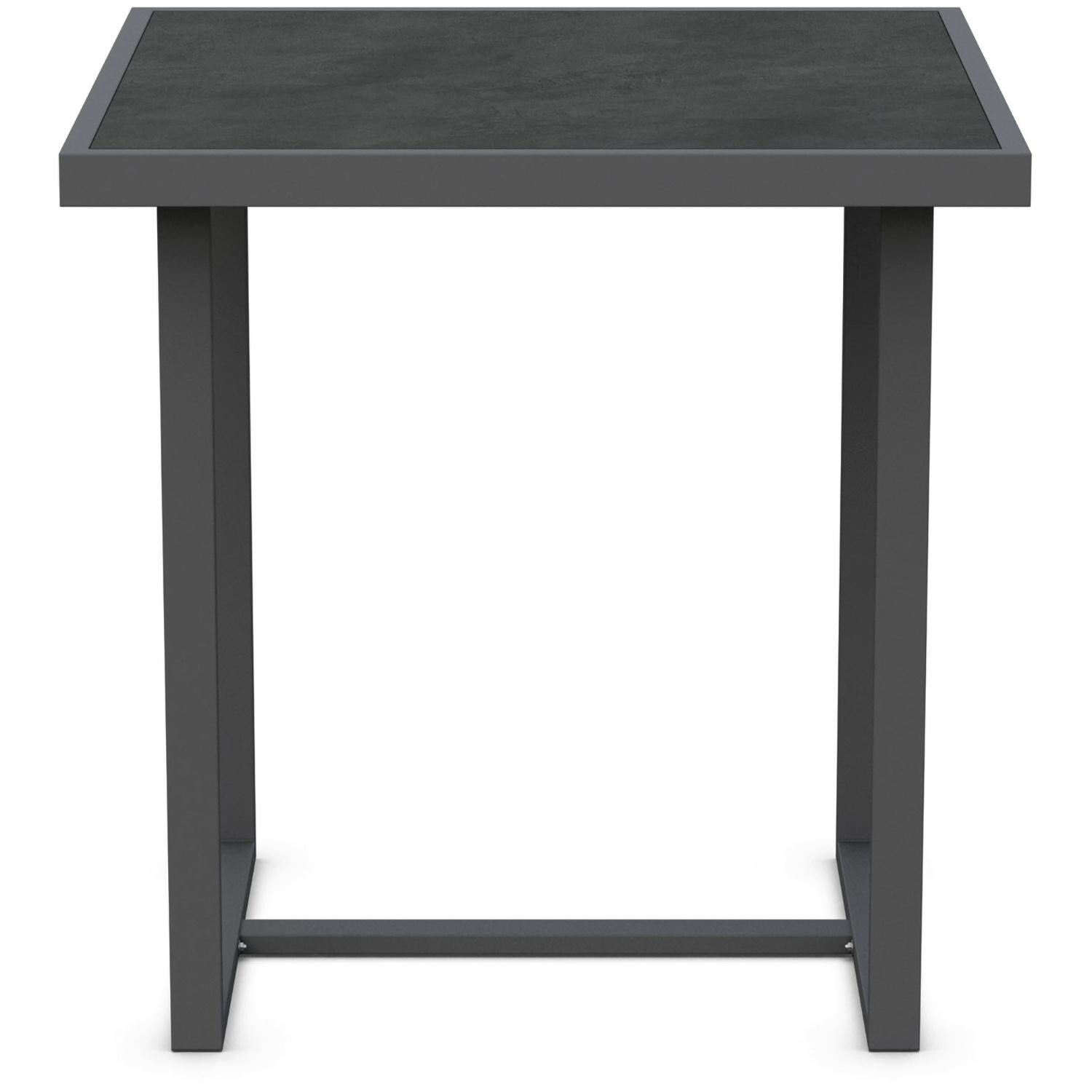 Azzurro Living Pavia 35 Inch Charcoal Aluminum Counter Table W/ Micron Dekton Top - Front - White Background thumbnail